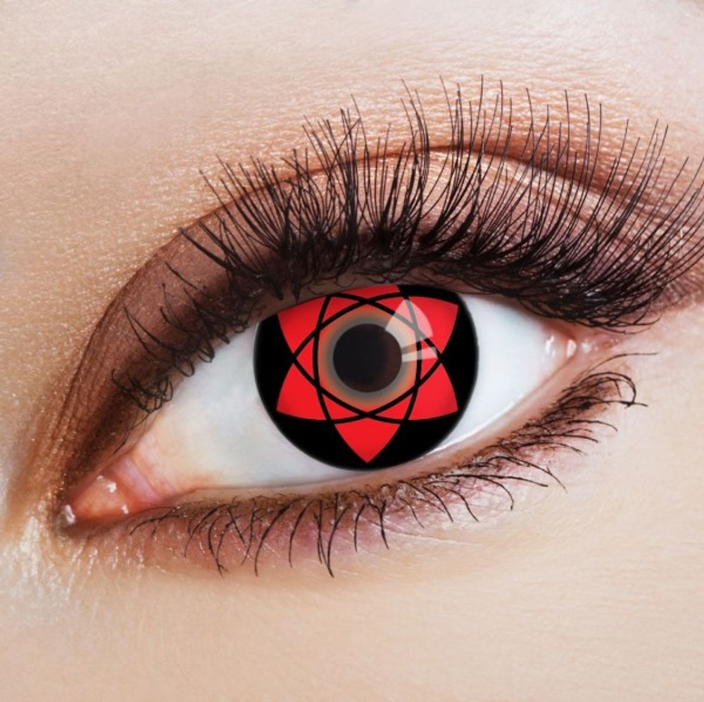 aricona Motivlinsen Farbige Sharingan Kontaktlinsen Cosplay Halloween Naruto Manga Anime, ohne Stärke, 2 Stück