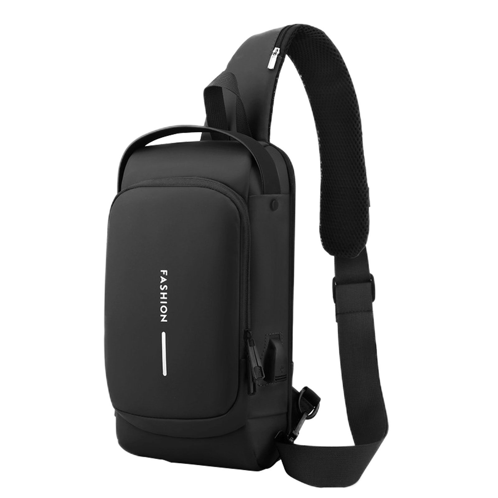 REDOM Schultertasche Brusttasche Sling Schulter Rucksack Rucksäcke Crossbody Umhängetasche (Herren und Damen 32 x 17 x 10 cm, Sporttasche, Handytasche, mit USB-Lade-Anschluss, Anti-Diebstahl, Schloss), für Outdoor Camping Reisen Wandern Radfahren Multipurpose Tagepacks