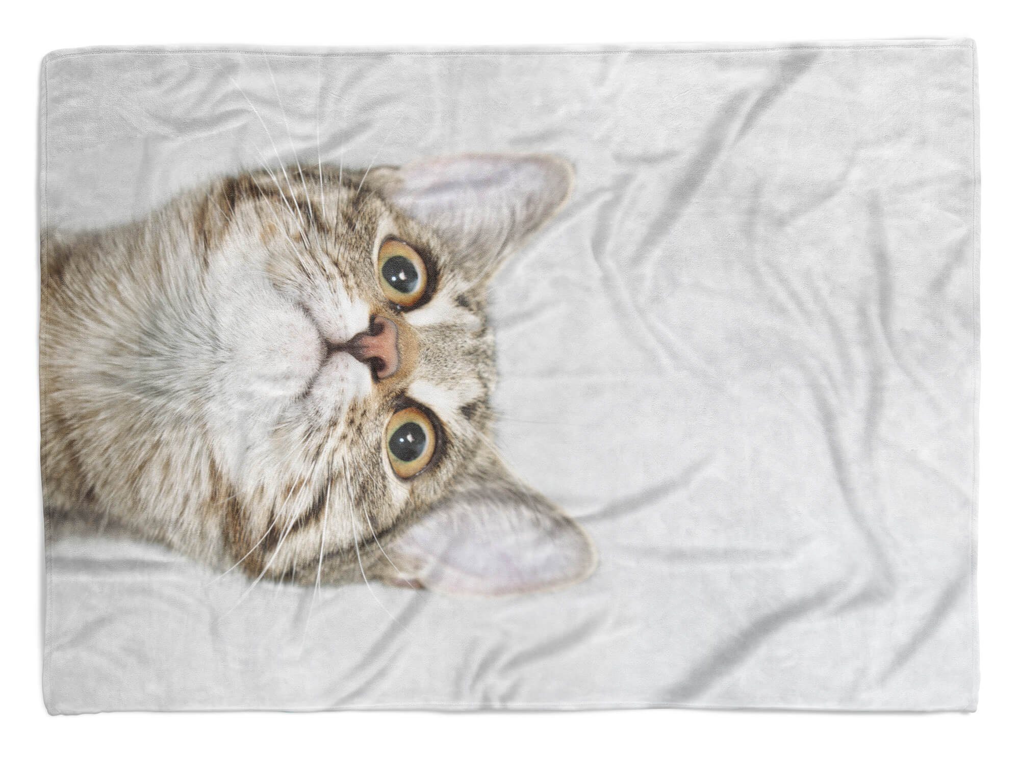 Sinus Art Handtücher Handtuch Strandhandtuch Saunatuch Kuscheldecke mit Tiermotiv kleine süße Katze, Baumwolle-Polyester-Mix (1-St), Handtuch