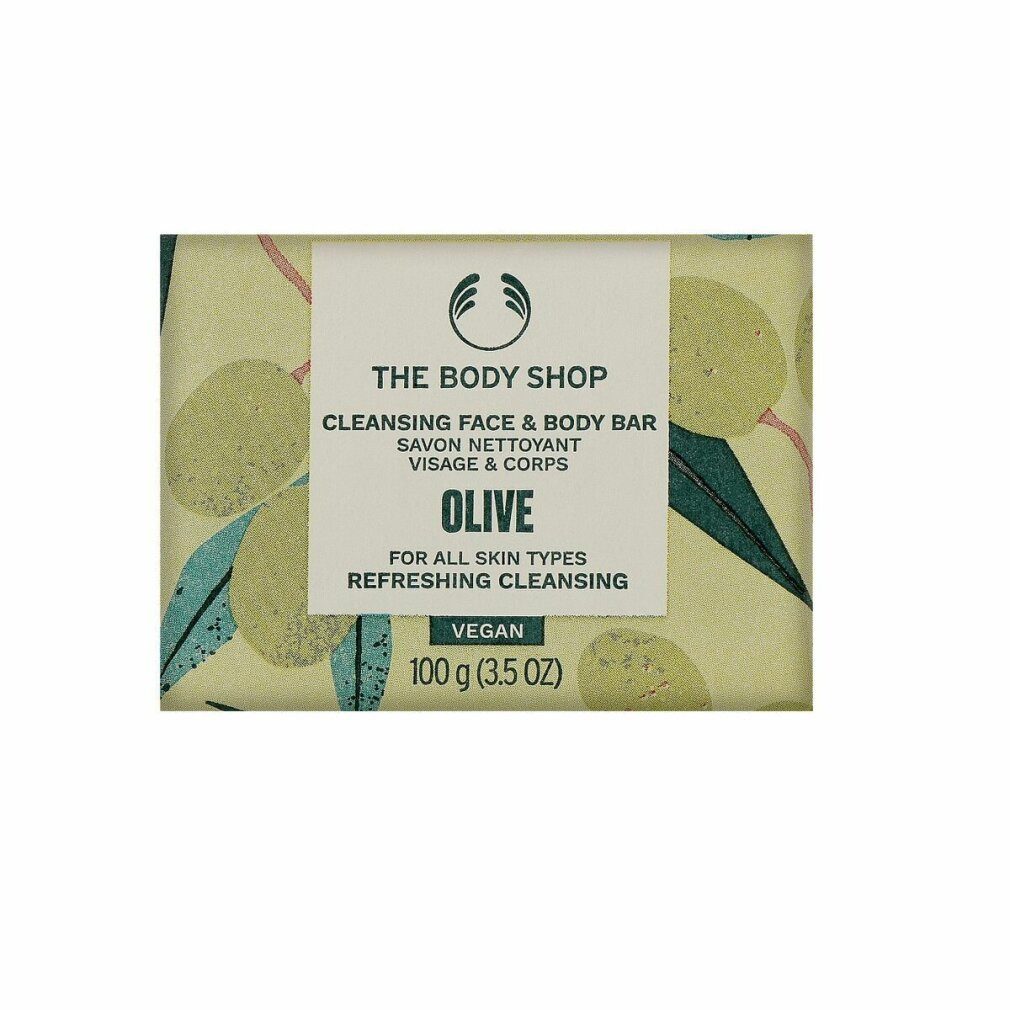 The Body Shop Feste Duschseife Feste Seife für Gesicht und Körper Olive (Cleansing Face & Body Bar)