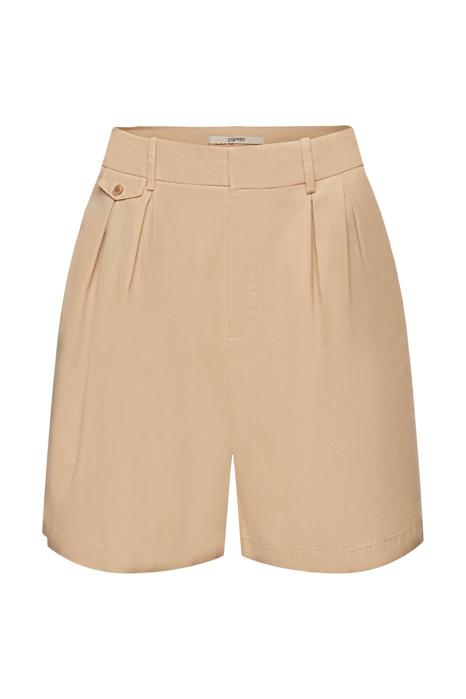 ESPRIT Shorts Donna Con Pois Eleganti E Cintura Intrecciata - Taglio Largo, Tasche Laterali, Chiusura Con Bottone E Zip