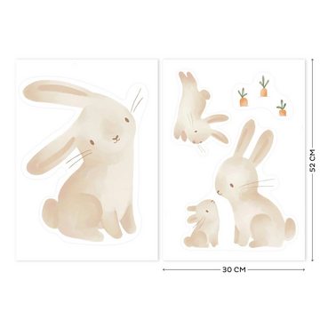 LITTLE DUTCH Wandsticker Baby Bunny (Set), Selbstklebend (2x - 42x30cm)