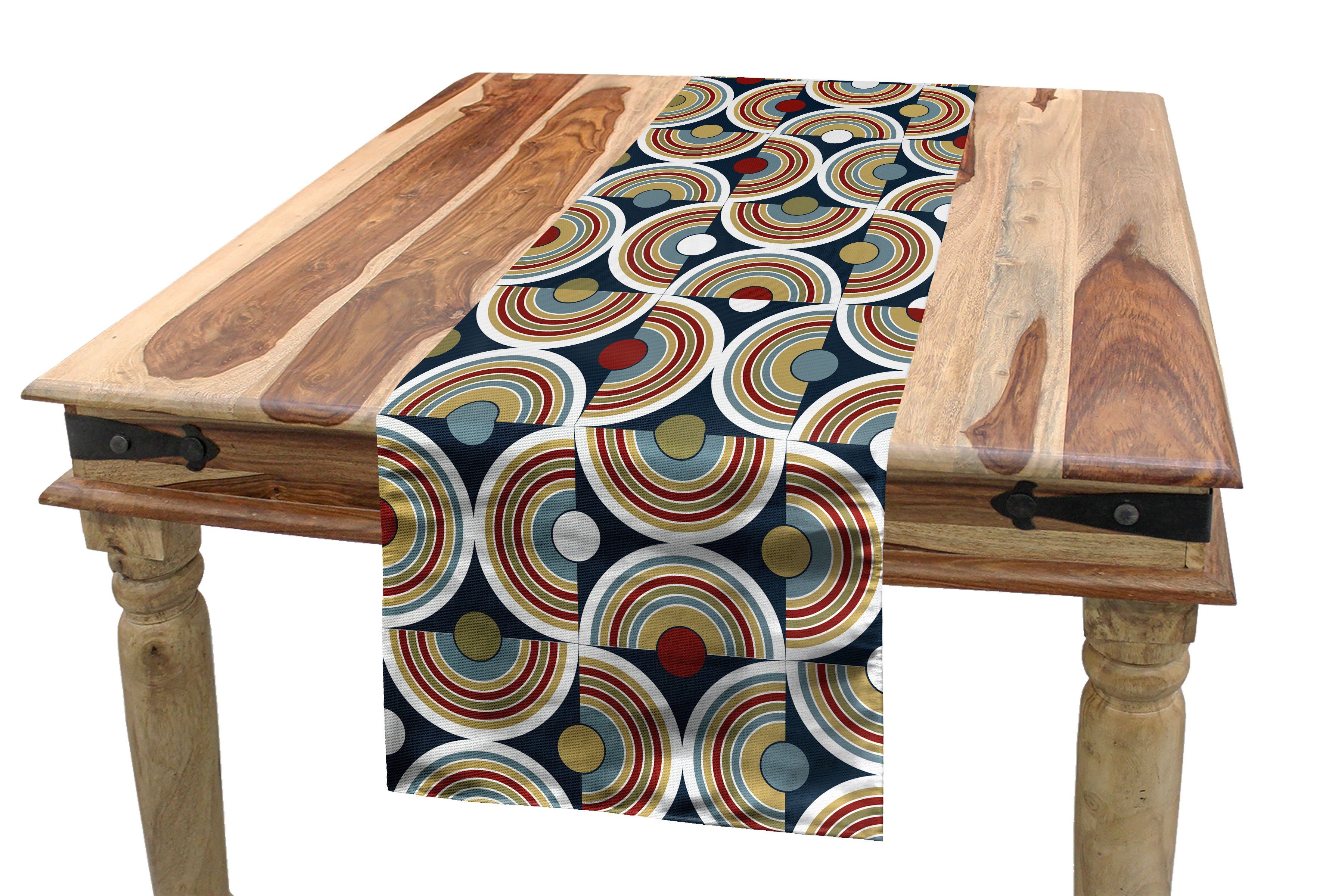 Abakuhaus Tischläufer Esszimmer Küche Rechteckiger Dekorativer Tischläufer, Geometrisch Die Hälfte Spirals Spitze