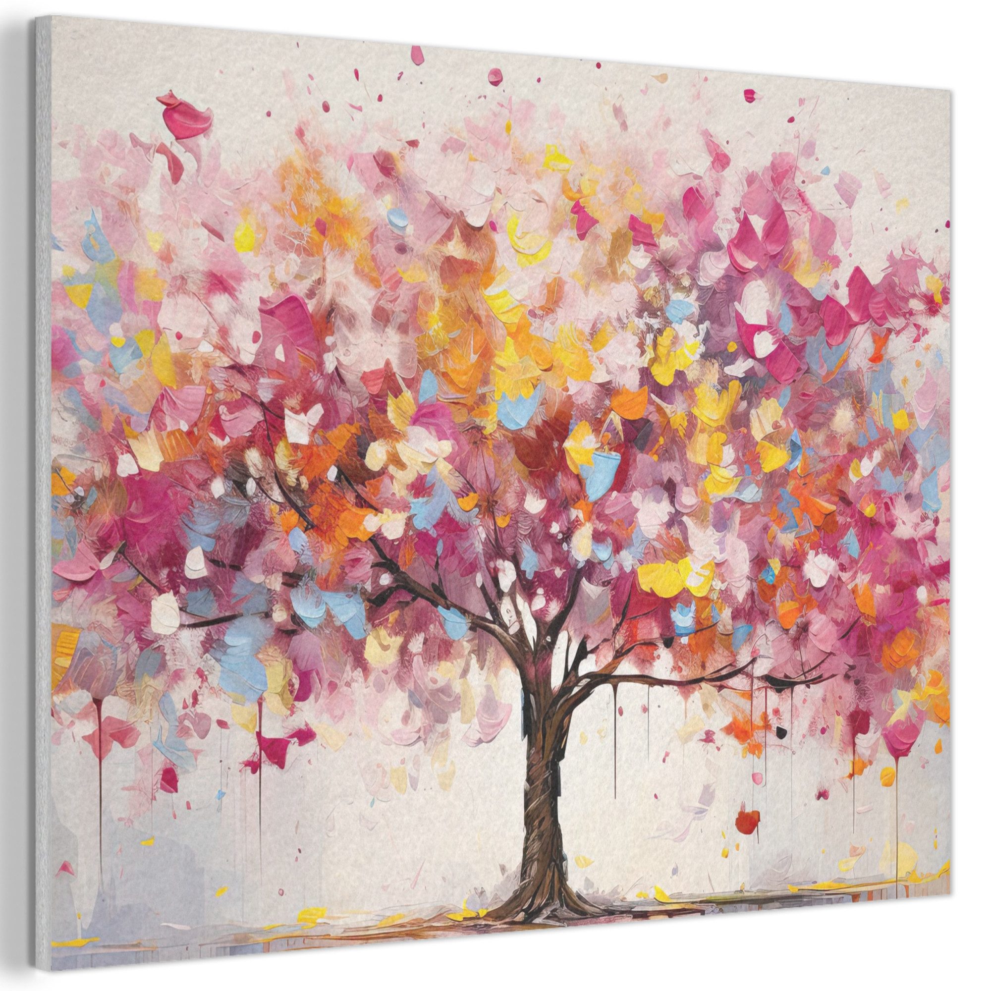 MuchoWow Gemälde Aquarell - Baum - Kunst - Abstrakt, Fotodruck (1 St), Akustikpaneele PET-Filz, Akustikbild, Schalldämmung, Deko 40x30 cm