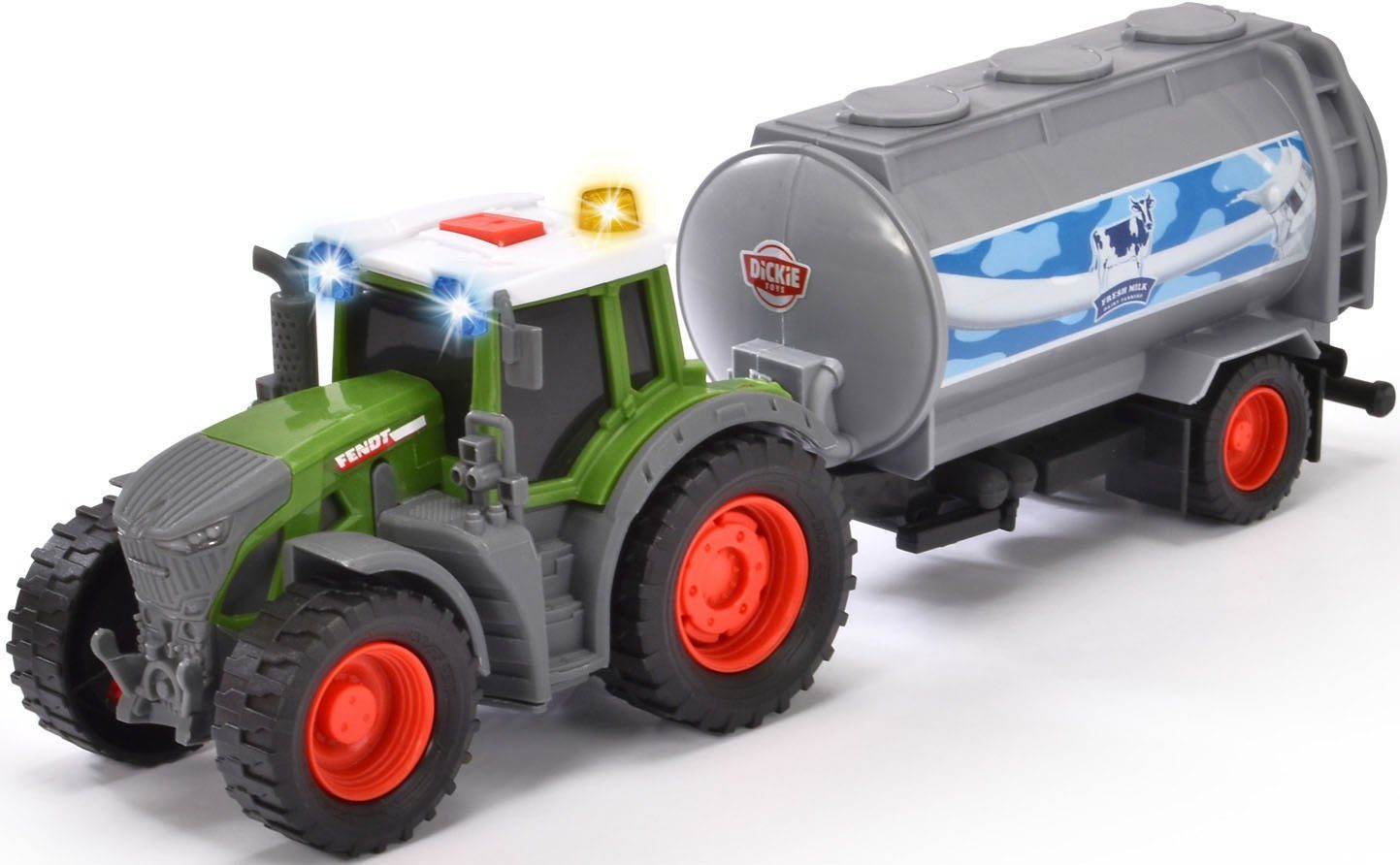Dickie Toys Spielzeug-Traktor Fendt mit Milch-Anhänger, mit Licht und Sound