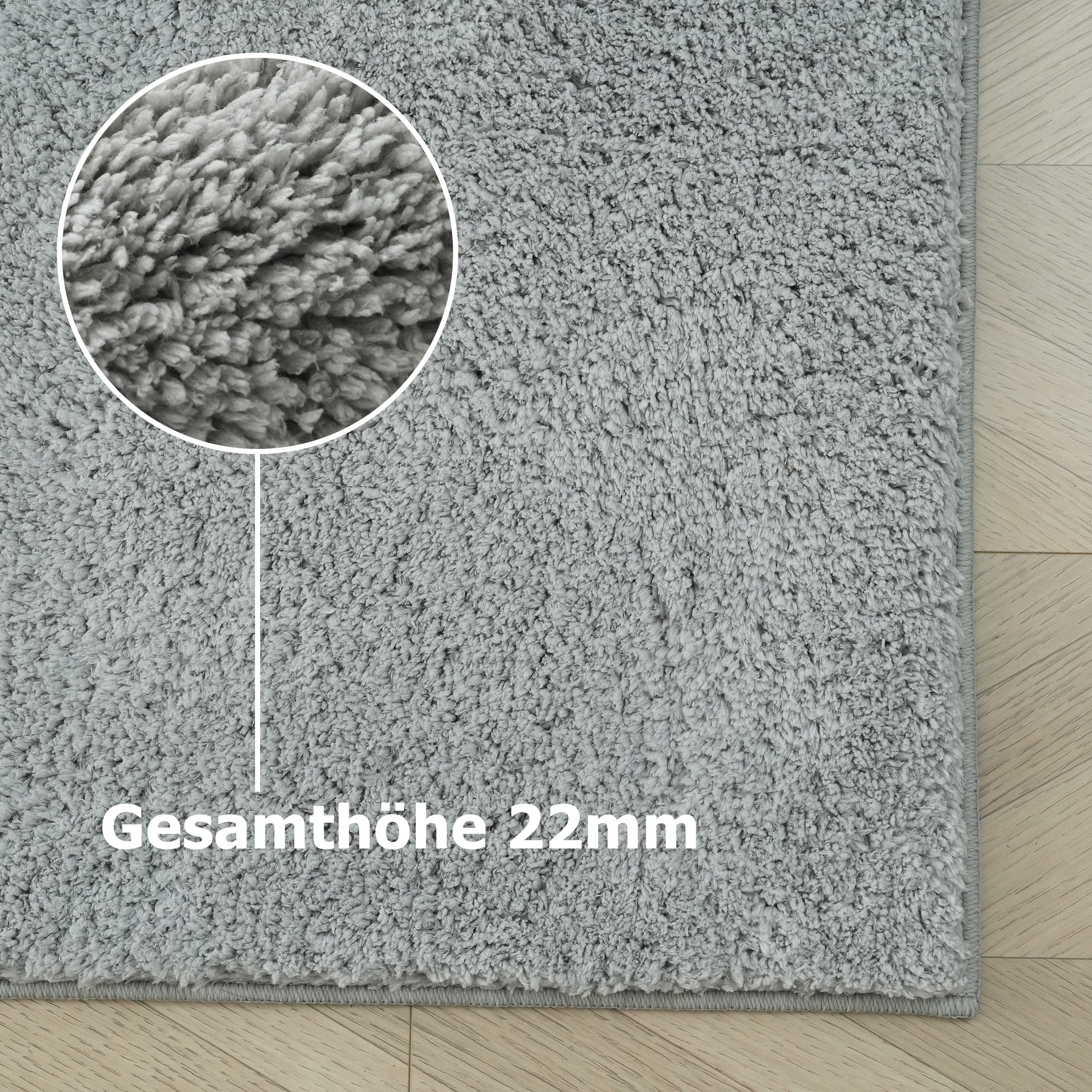 OTTO home Teppich Cali Shaggy, rechteckig, Höhe: 22 mm, Uni-Farben, kuschelig, & weich, waschbar, Wohnzimmer, Schlafzimmer – Bild 5 von 5