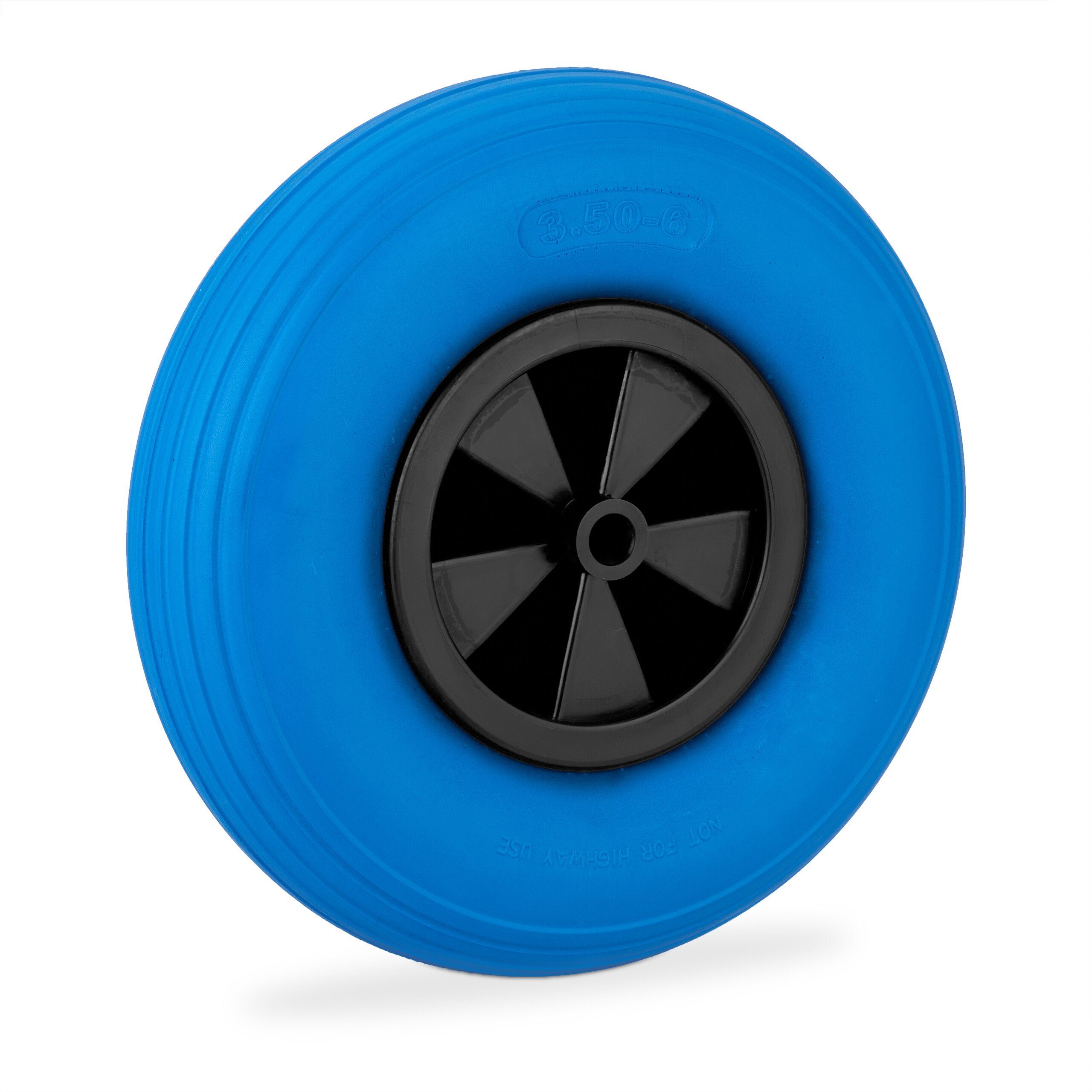relaxdays Schubkarren-Rad Schubkarrenrad 3.50-6 in Blau/Schwarz (1 St)