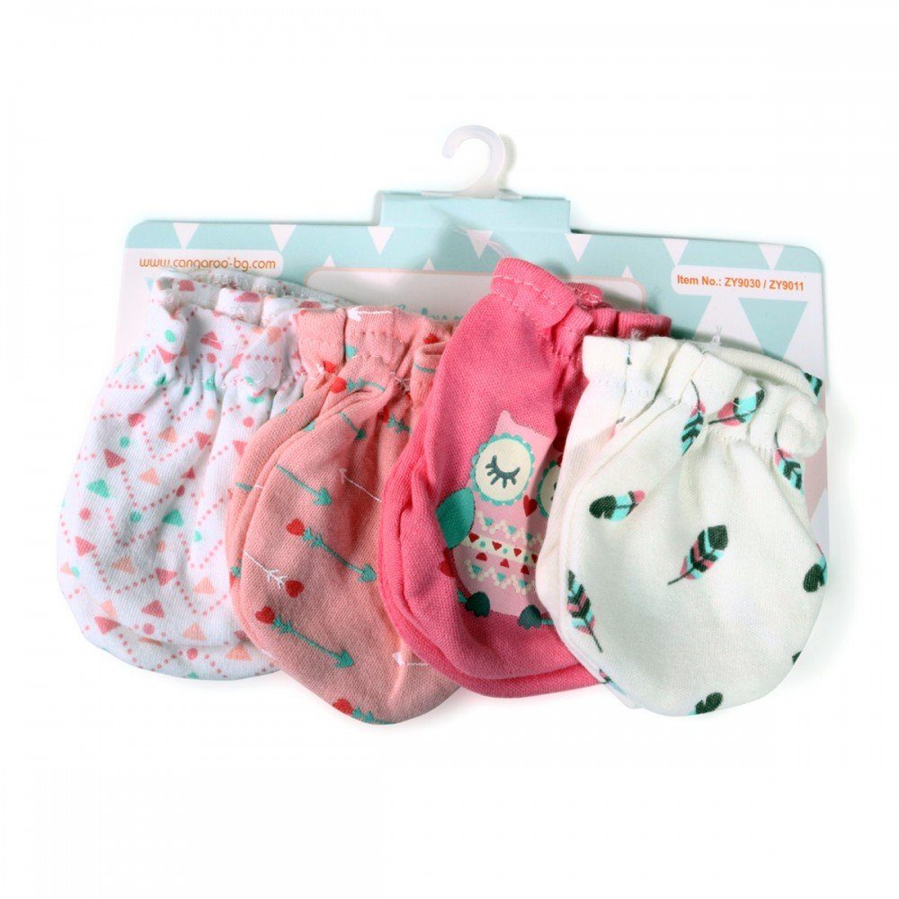 Cangaroo Fäustlinge Babyhandschuhe Tibby 4er-Set (8-St) Fäustlinge, 100% Baumwolle, ab Geburt