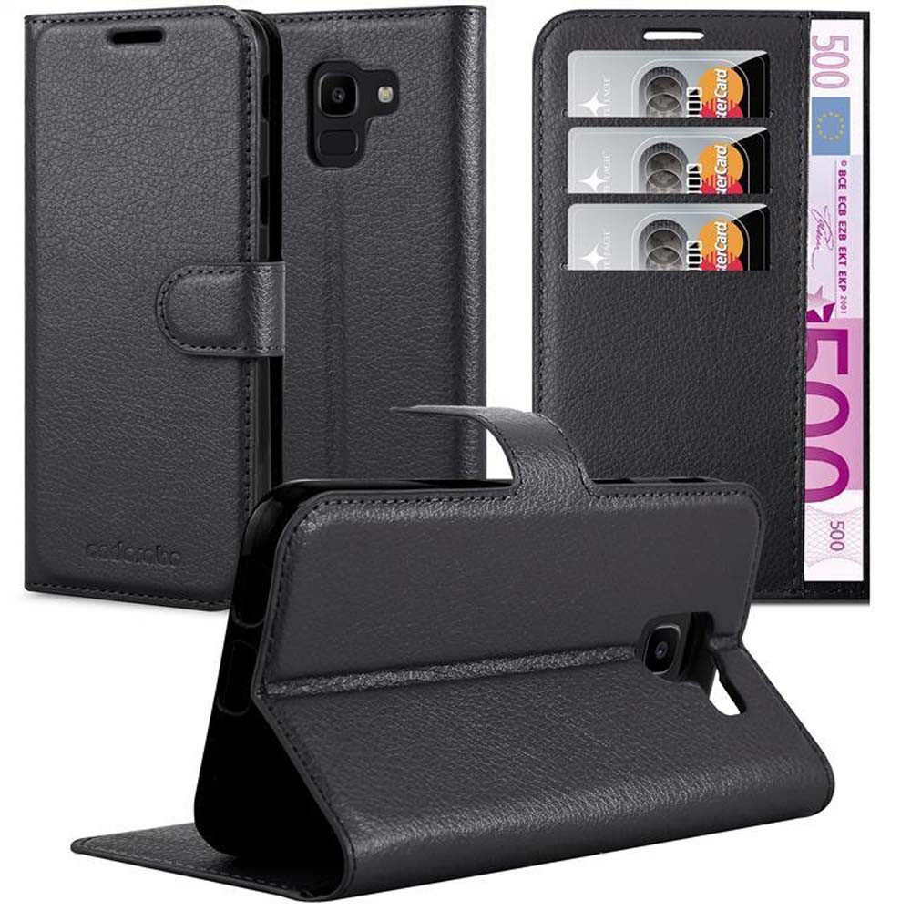 Cadorabo Handyhülle für Samsung Galaxy J6 2018 Hülle Samsung Galaxy J6 2018, Hülle Schutzhülle mit Standfunktion, Kartenfach und Magnetverschluss