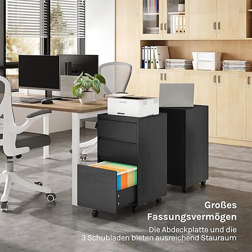 Woltu Aktenschrank (1-St) mobiler Schrank, Rollcontainer mit 3 Schubladen – Bild 4 von 5