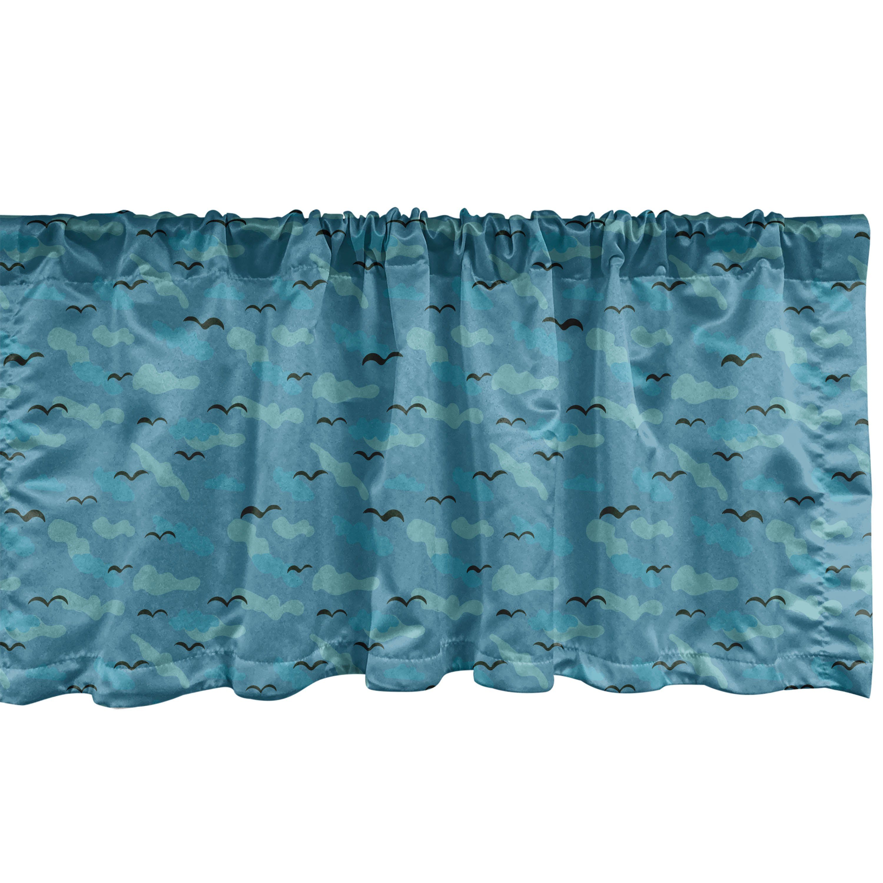 Scheibengardine Vorhang Volant für Küche Schlafzimmer Dekor mit Stangentasche, Abakuhaus, Microfaser, Seagulls Vögel fliegen über Wolken