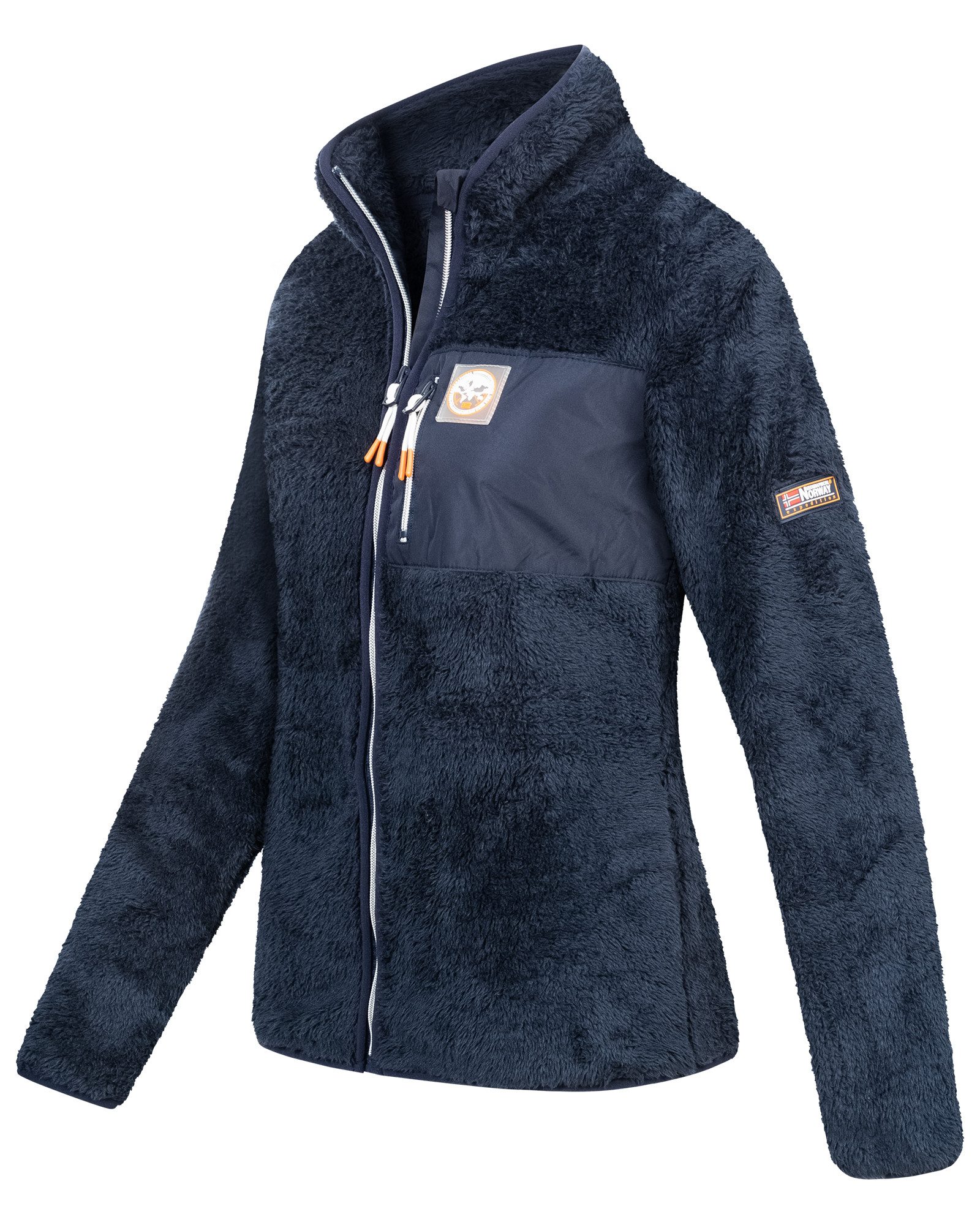 Geographical Norway Fleecejacke Damen Teddy Fleece Jacke Herbst Winter Jacke Sweater Übergangsjacke