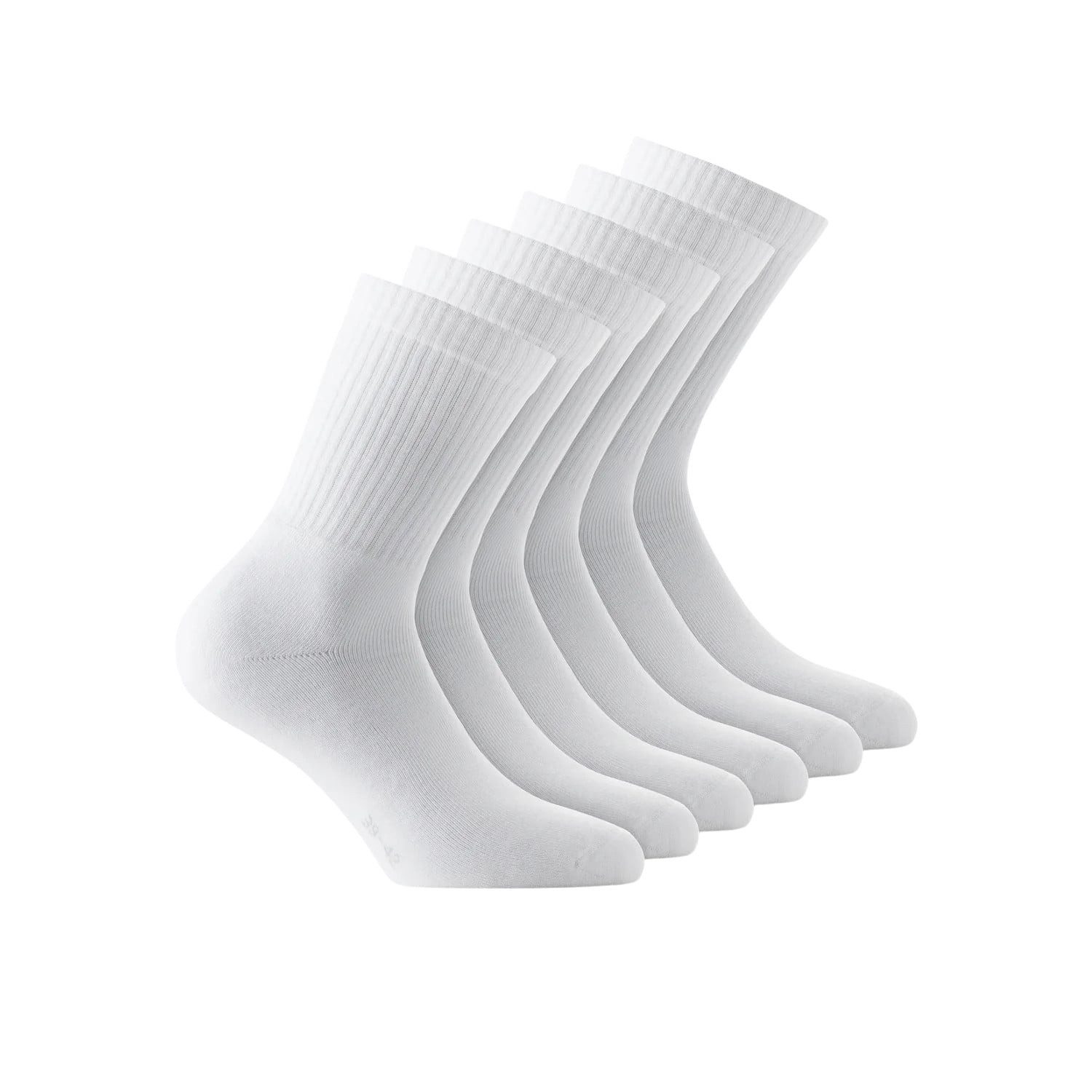 Rohner Socks Tennissocken Crew Basic (superweich) weiss - 3 Paar