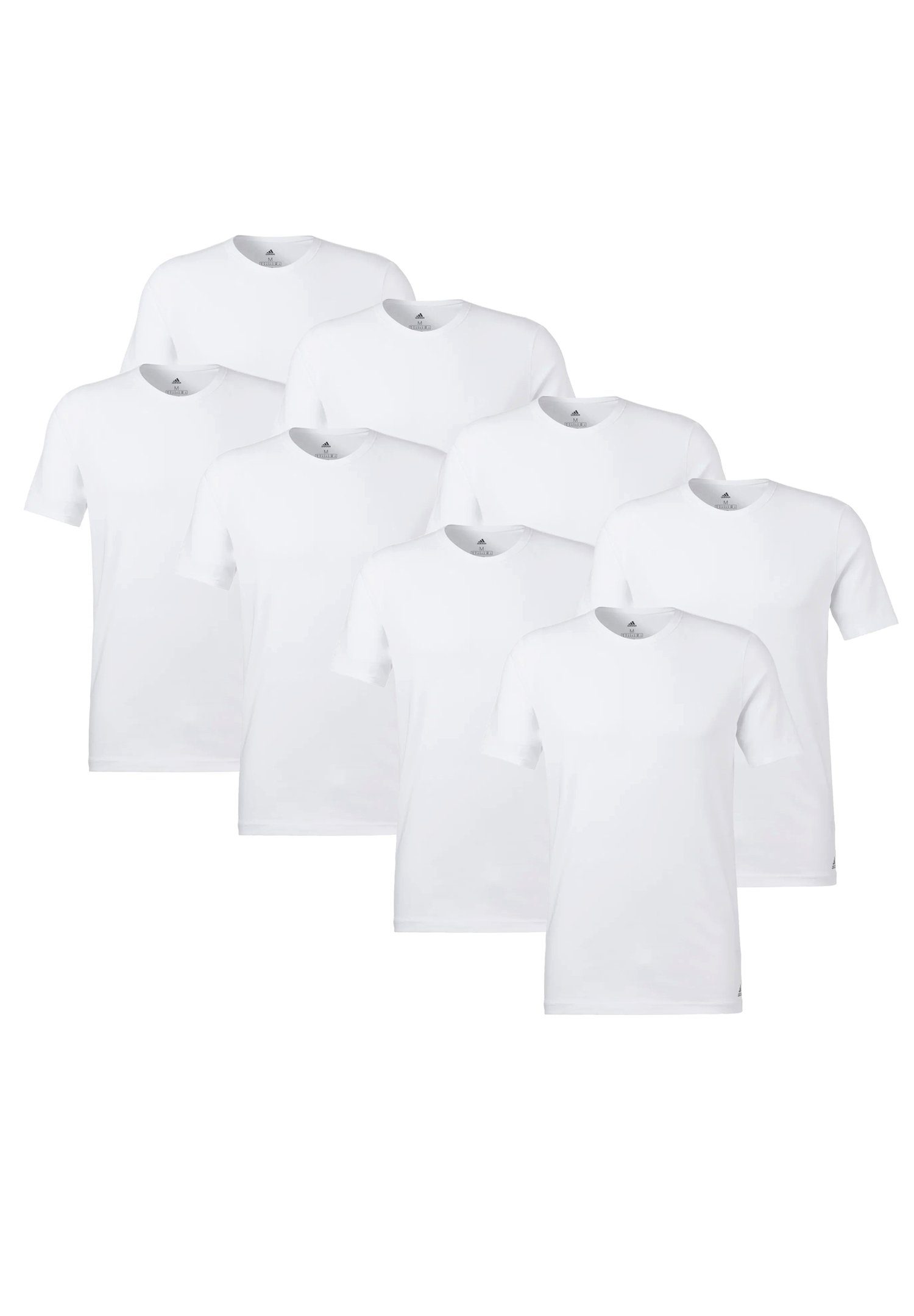 T-Shirt (8PK) White Performance Neck adidas Poloshirt Crew