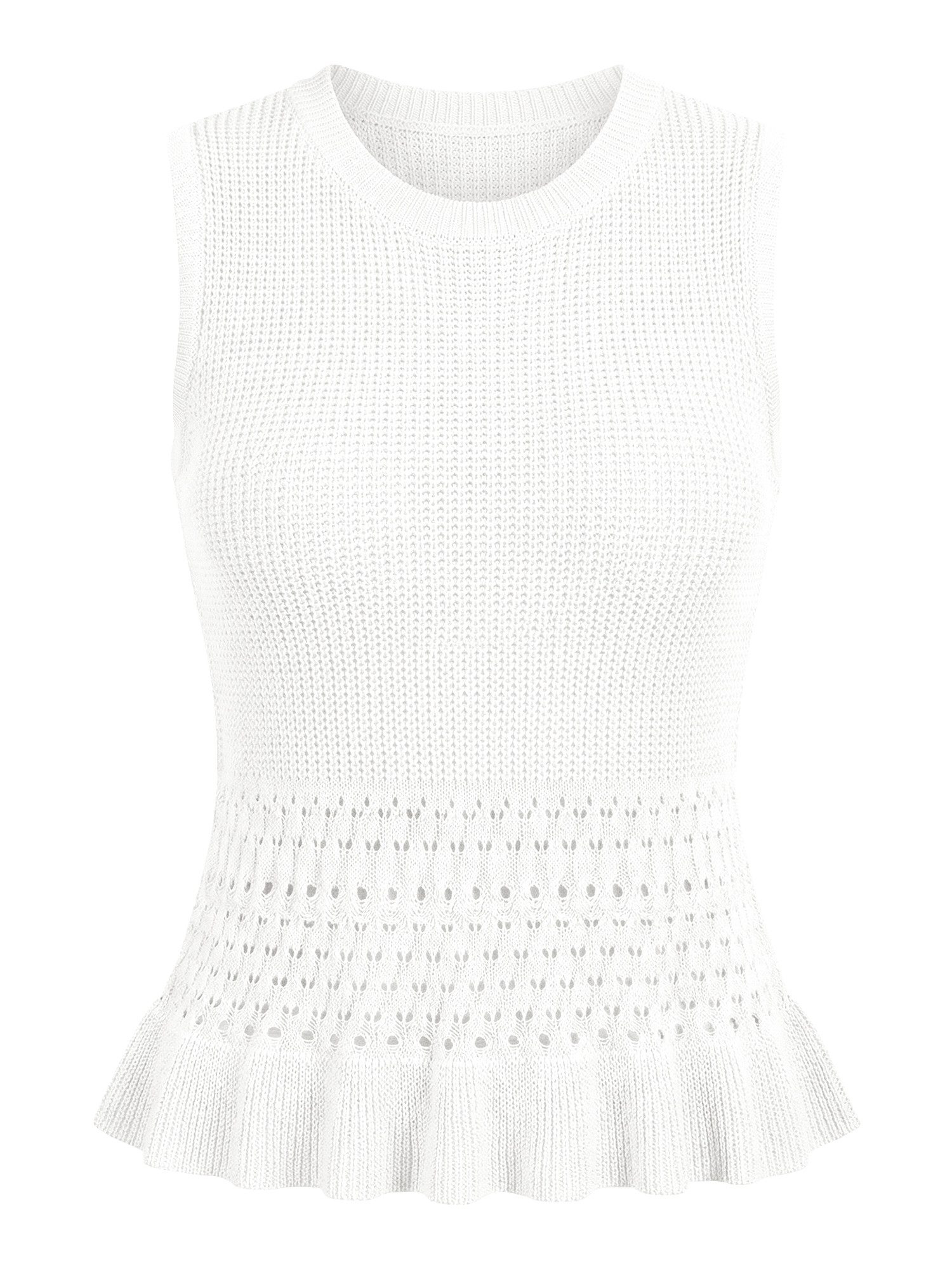 Imily Bela Strickweste Damen Weste mit Rundhals und Volant (Packung, 1-tlg., 1per-Pack) in Unifarbe – Bild 5 von 5