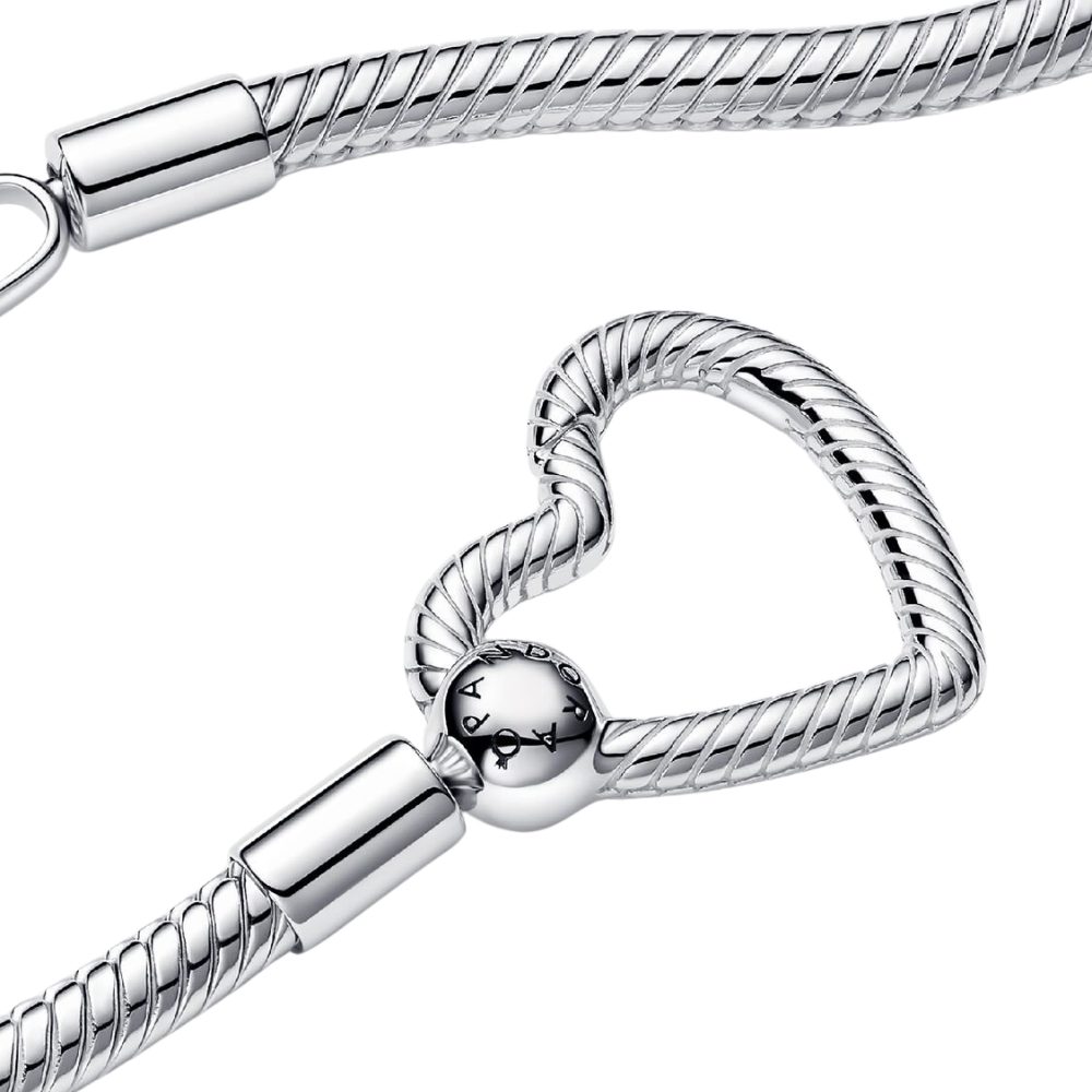 Pandora Charm-Kette 393377C00-45, Herz Verschluss, Sterling Silber, Charm Kette