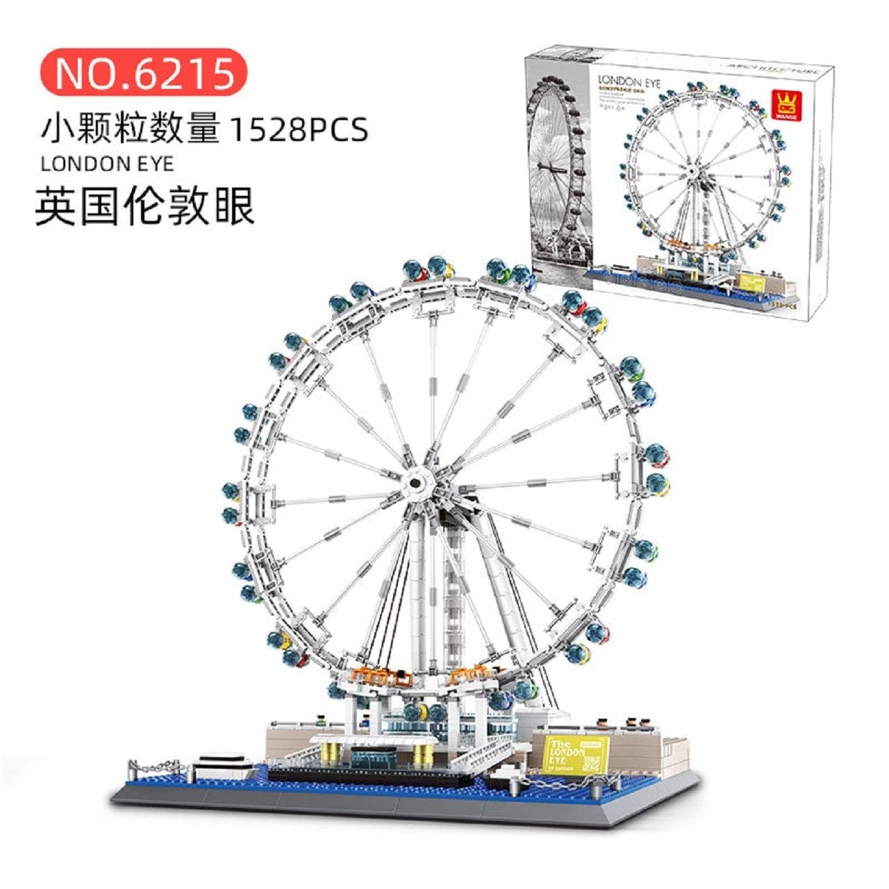 Wange Wange 6215 London Eye 1.528 Teile Millenium Wheel Riesenrad Konstruktions-Spielset, (1528 St)