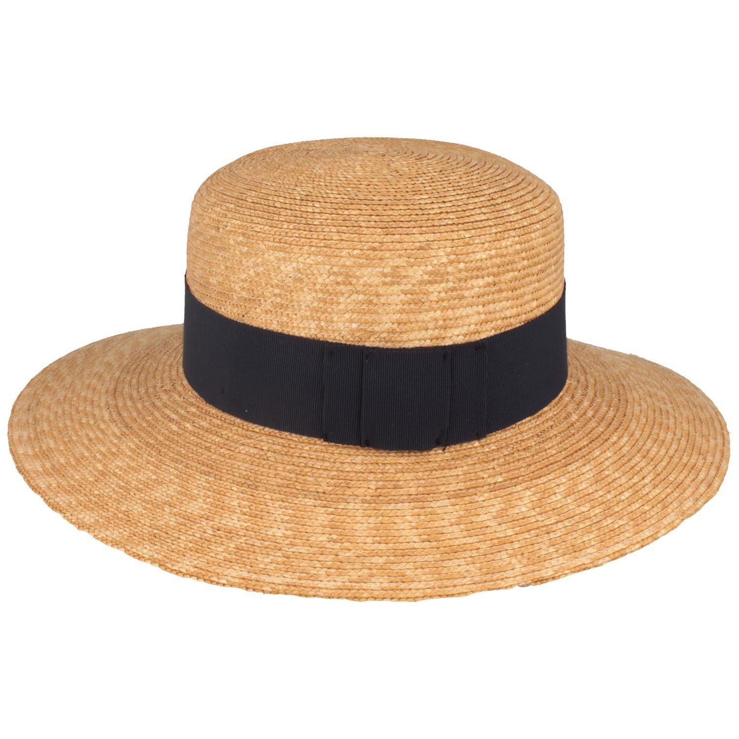 Breiter Trachtenhut Bortenstroh Matelot mit Ripsband-Garnitur günstig online kaufen