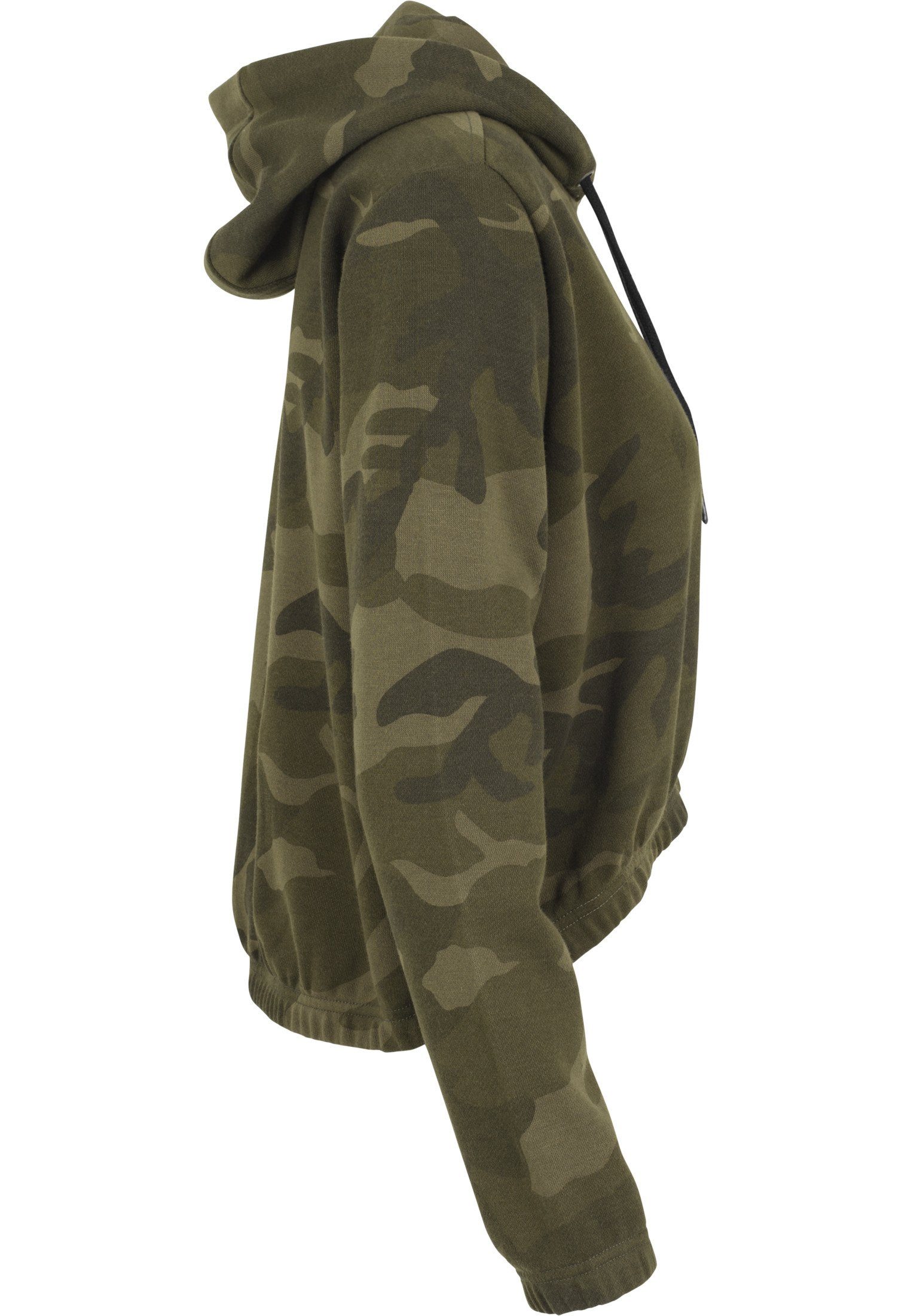 (1-tlg) Kapuzenpullover Damen olivecamouflage Camo URBAN Hoody Cropped Ladies CLASSICS