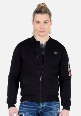 Cipo & Baxx Sweatjacke mit Reißverschluss und Revers