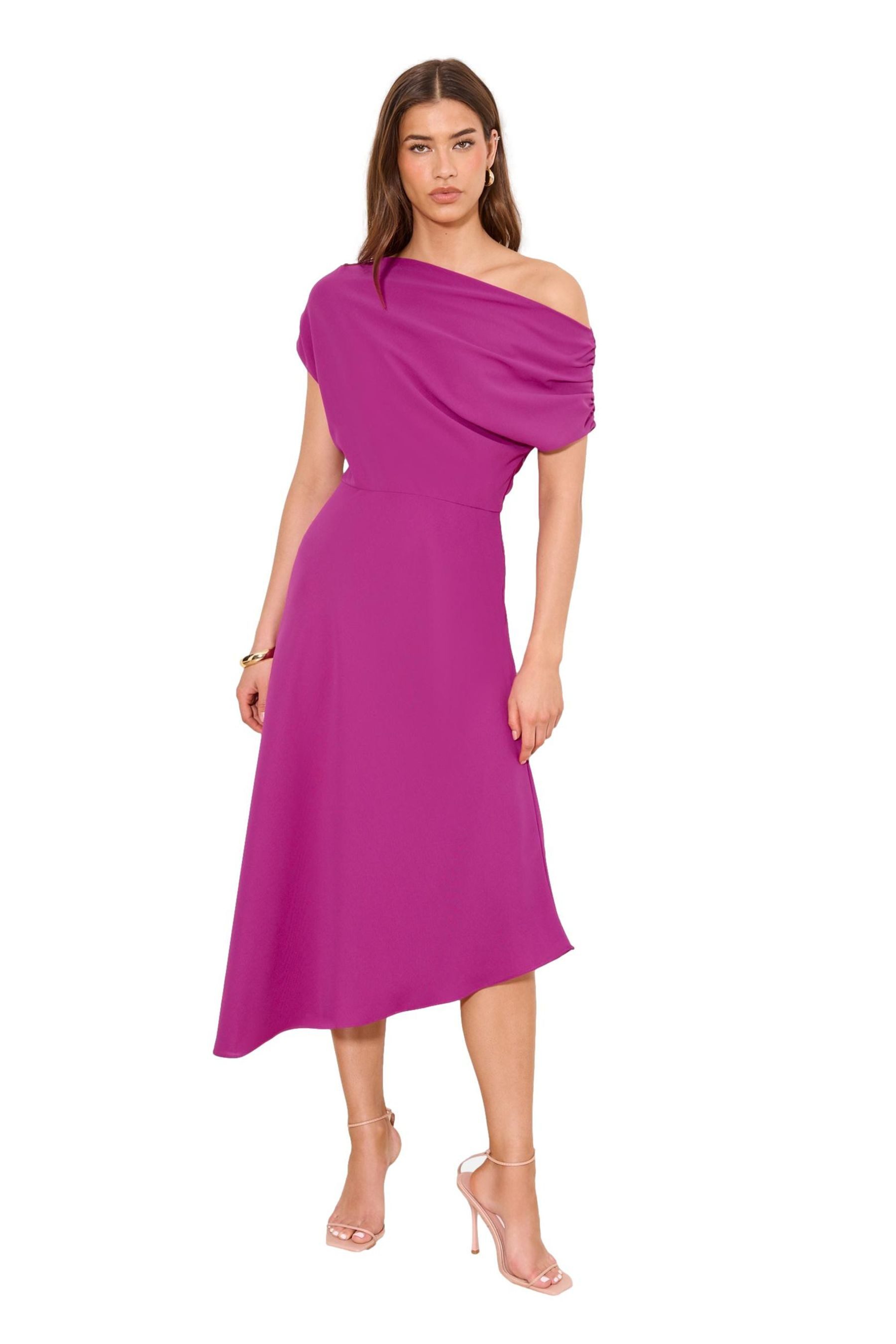LIPSY Midikleid Lipsy einschulteriges Fit and Flare Midikleid (1-tlg)