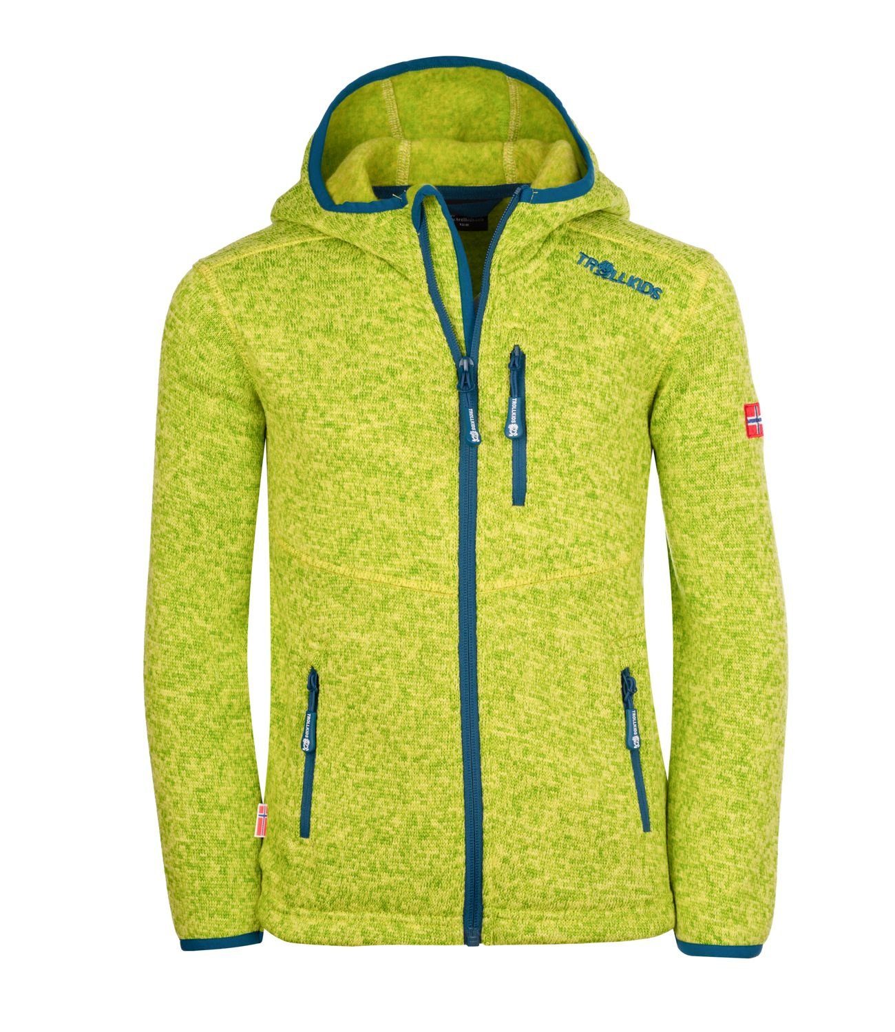 TROLLKIDS Hoodie Jondalen XT Limegelb/Petrolblau