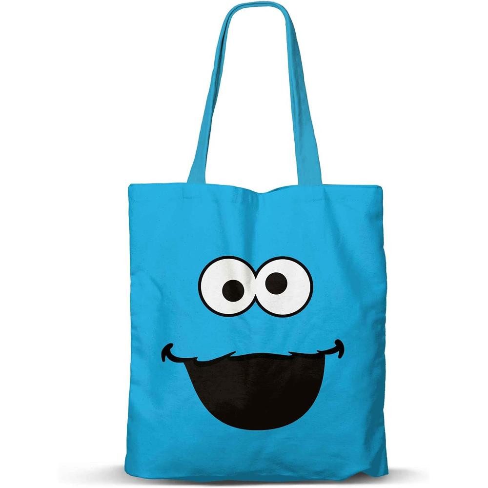 Karactermania Shopper Krümelmonster Einkaufstasche im Face Design, FAN Shopping Einkaufstasche