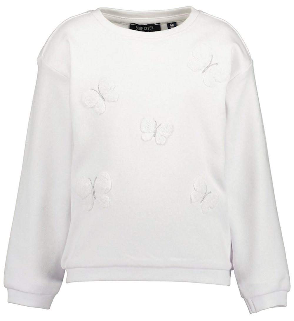 Blue Seven Sweatshirt Blue Seven Mädchen Sweatshirt Schmetterlinge weiß