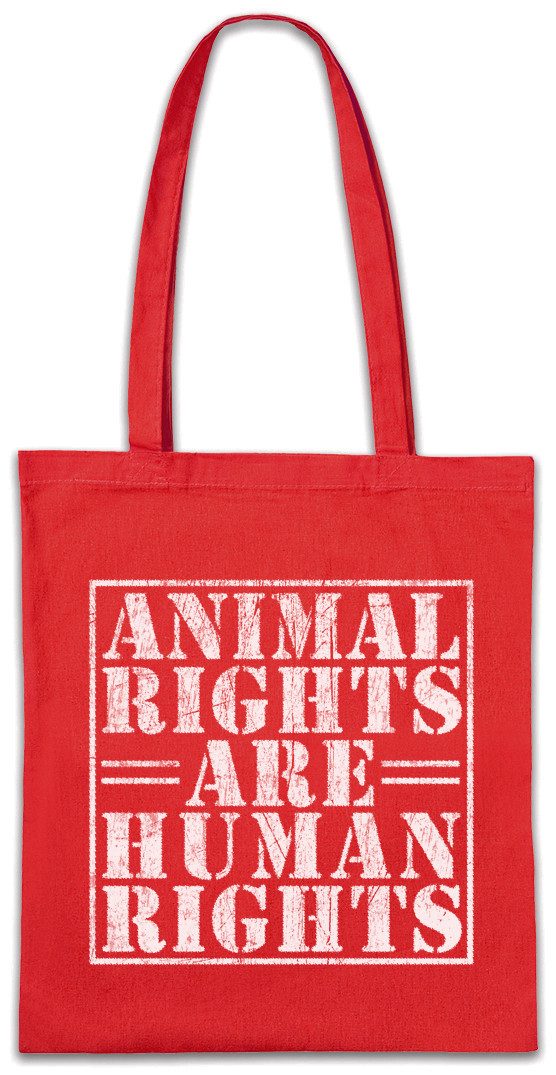 Beuteltasche Animal Rights Are Human Rights Stofftasche Vegan Vegetables Vegetarier