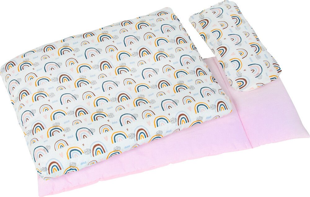goki Puppenbett Puppen-Etagenbett mit Rutsche & Bettzeug Regenbogen (7tlg)