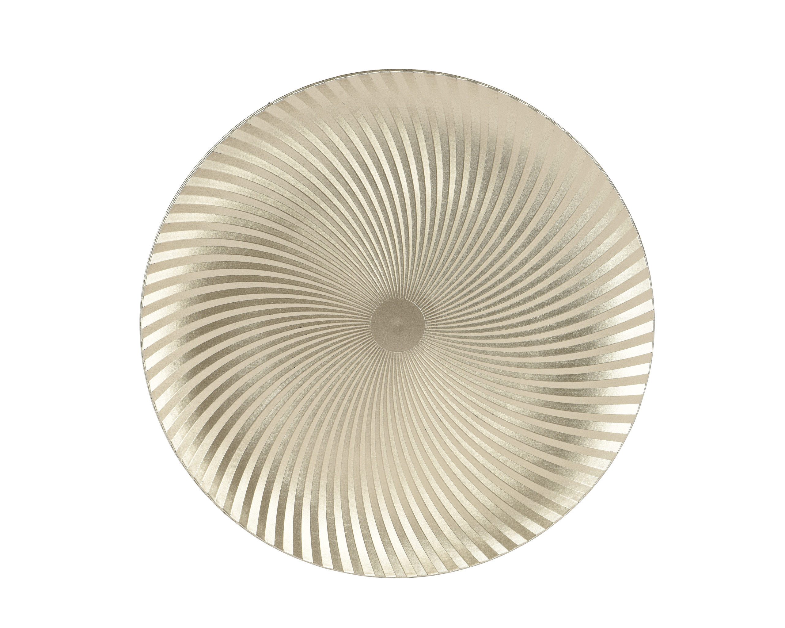 Kaemingk Dekoteller, Dekoteller 33cm Kunststoff Spiralmuster Champagner