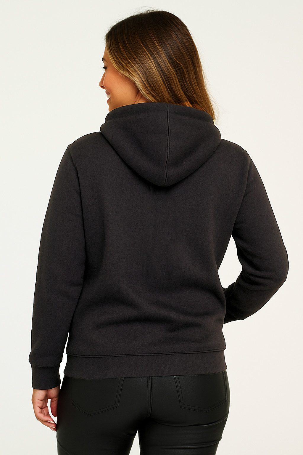 RMK Kapuzenpullover Damen Pullover Pulli Hoodie Basic Oversize Fleece Sweater mit Kapuze verärgerter Teddybär