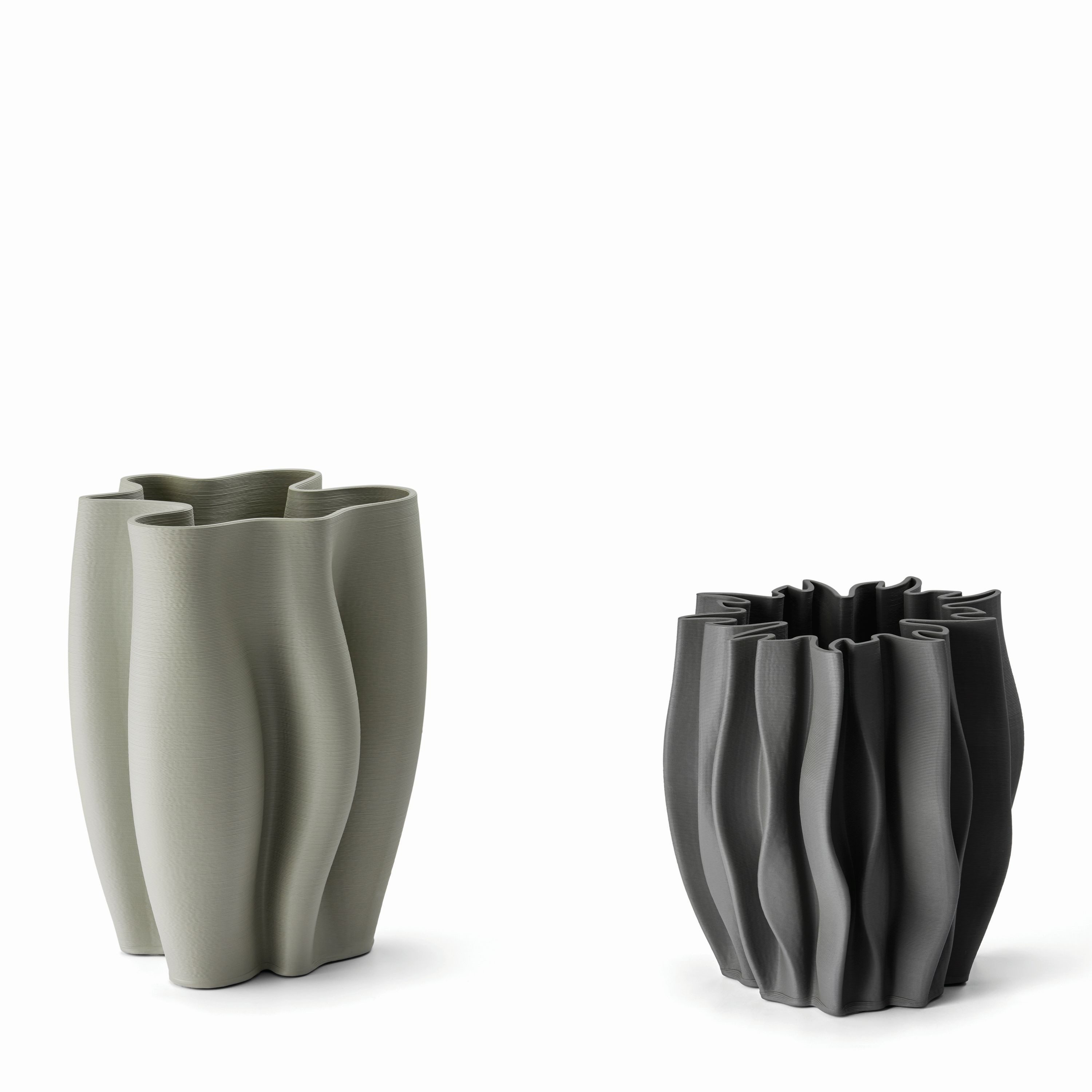 PHILIPPI Dekovase Floree, Wellenförmig, 3D-gedruckt, Cremeweiß, 20 x 20 x 28 cm