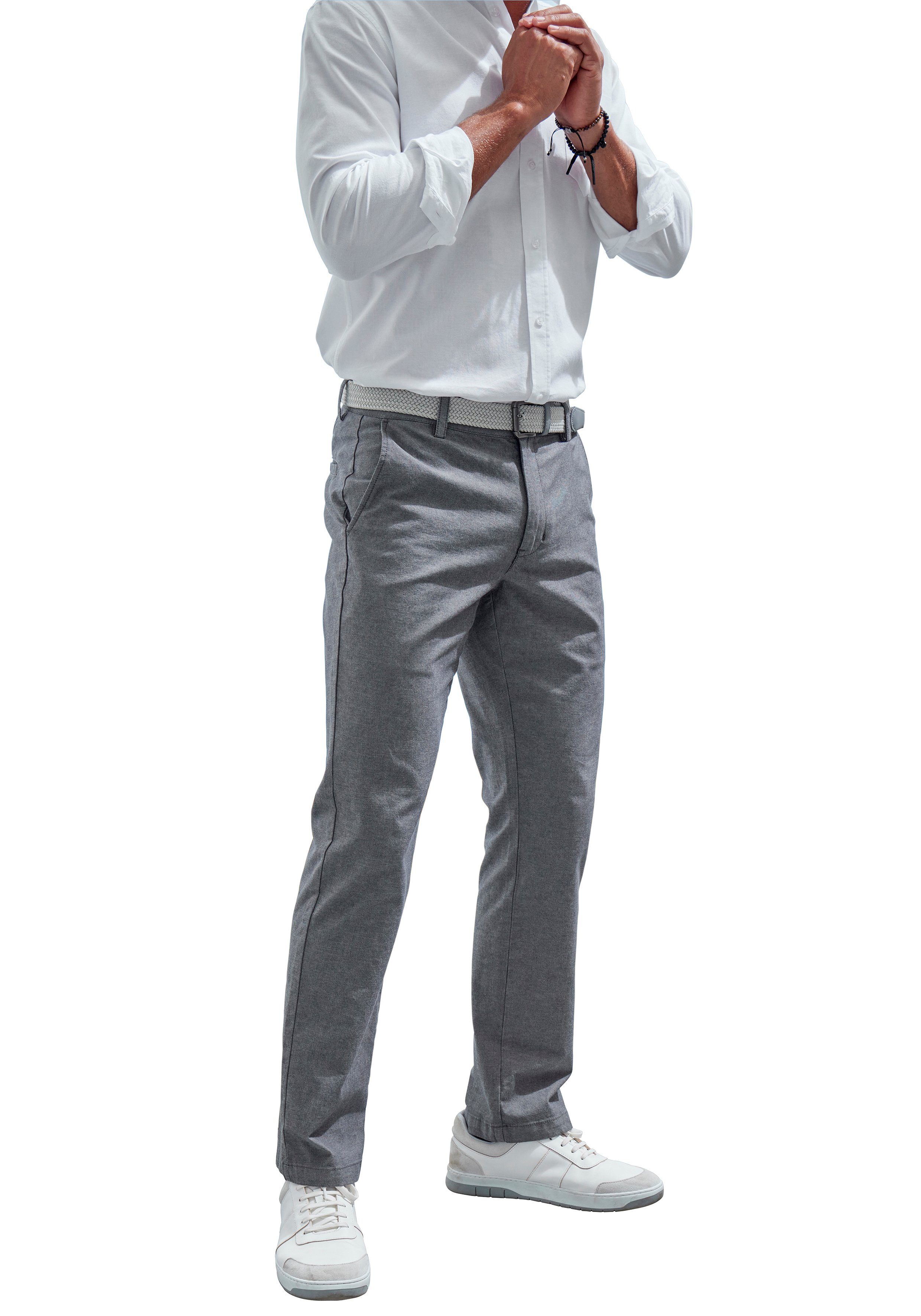 John Devin Chinohose Regular-fit, lange Oxford Hose aus elastischer Baumwoll-Qualität, in 3 Längen: 30 & 32 & 34