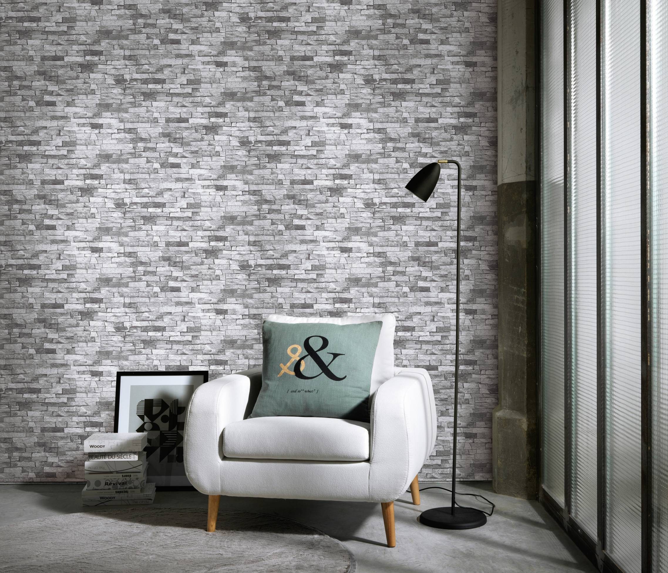 Erismann Papiertapete 05546-30 Papier Stein Beton 0.53 x 10.05 m Bestseller Erismann