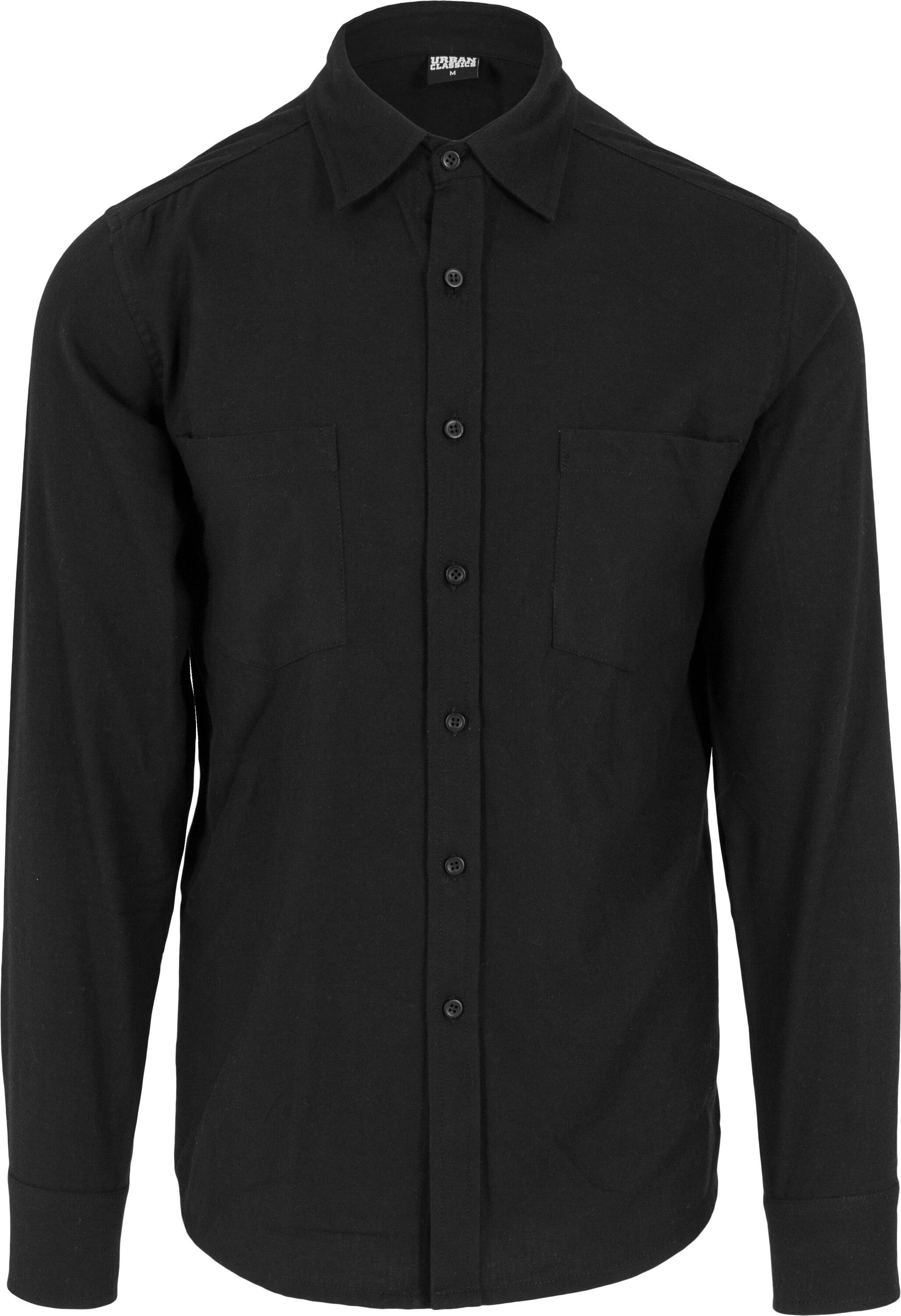 URBAN CLASSICS Langarmshirt Checked Flanell Shirt (1-tlg) black/black
