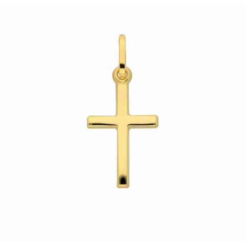 Adelia´s Kette mit Anhänger 585 Gold Kreuz Anhänger, Schmuckset - Set mit Halskette