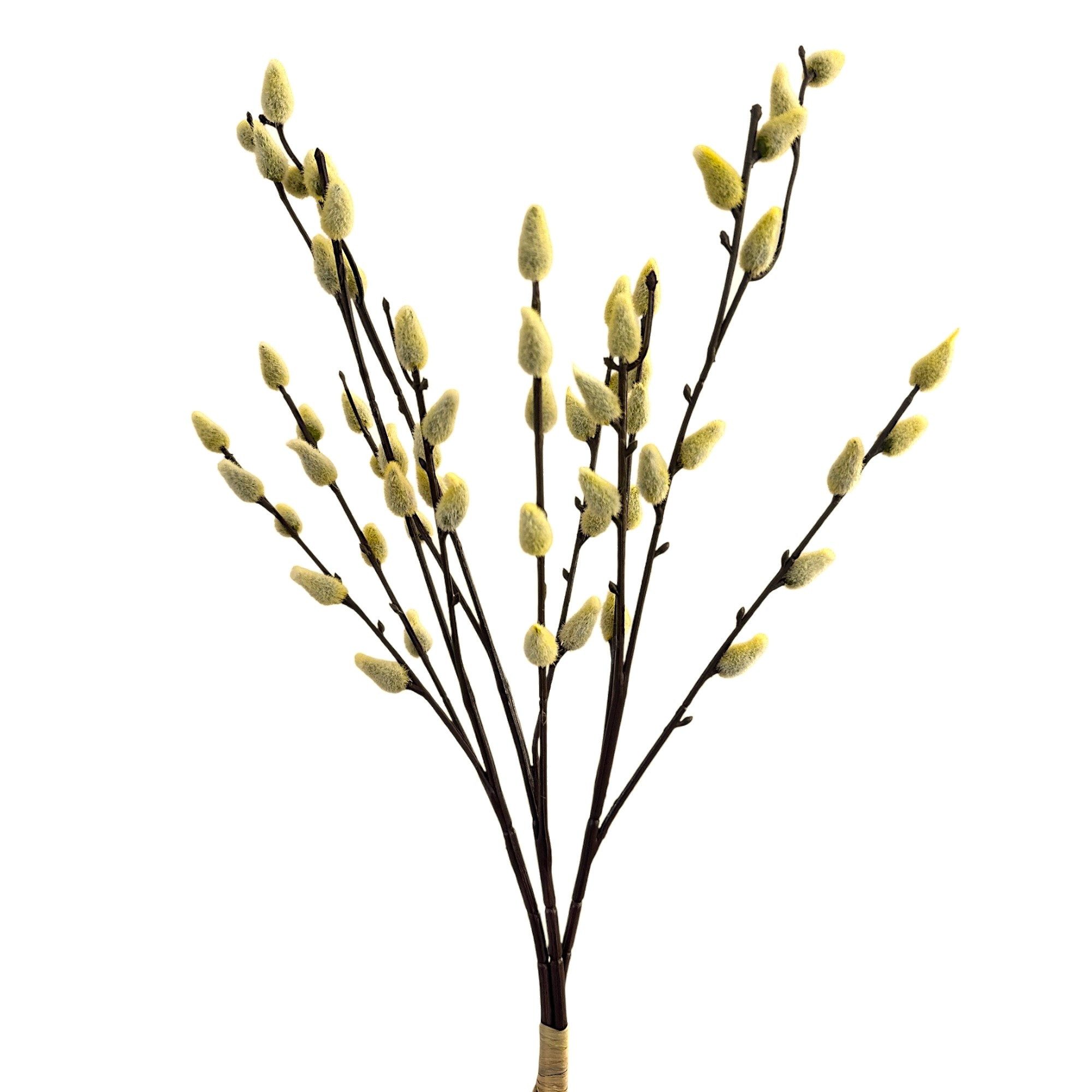 Kunstzweig Künstlicher Weidenkätzchen-Bund 53cm. Palmkätzchen Osterdeko Hell-Gelb, Gasper, Höhe 53.00 cm