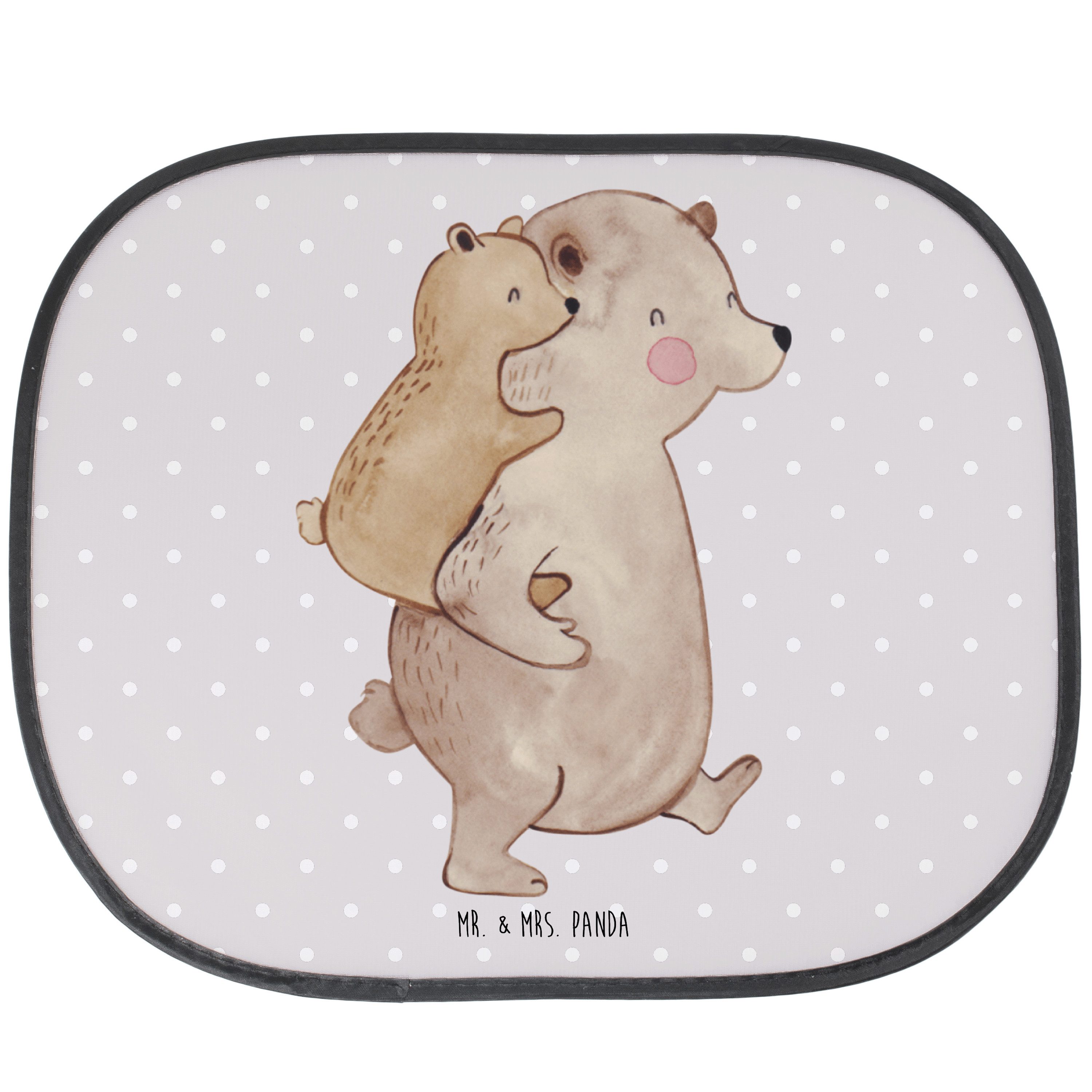 Mr. & Mrs. Panda Sonnenschutz Papa Bär, Sonnenblende Auto, Grau Pastell, Muttertag, Autosonnenschut, Seidenmatt, pkw sonnenschutz Geburtstag fensterblende auto