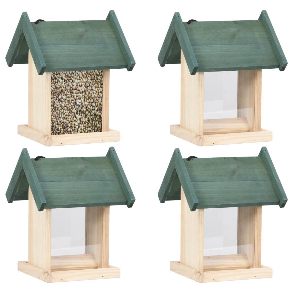 furnicato Vogelhaus Holz-Vogelfutterhaus 19 x 19 x 25 cm mit Ständer