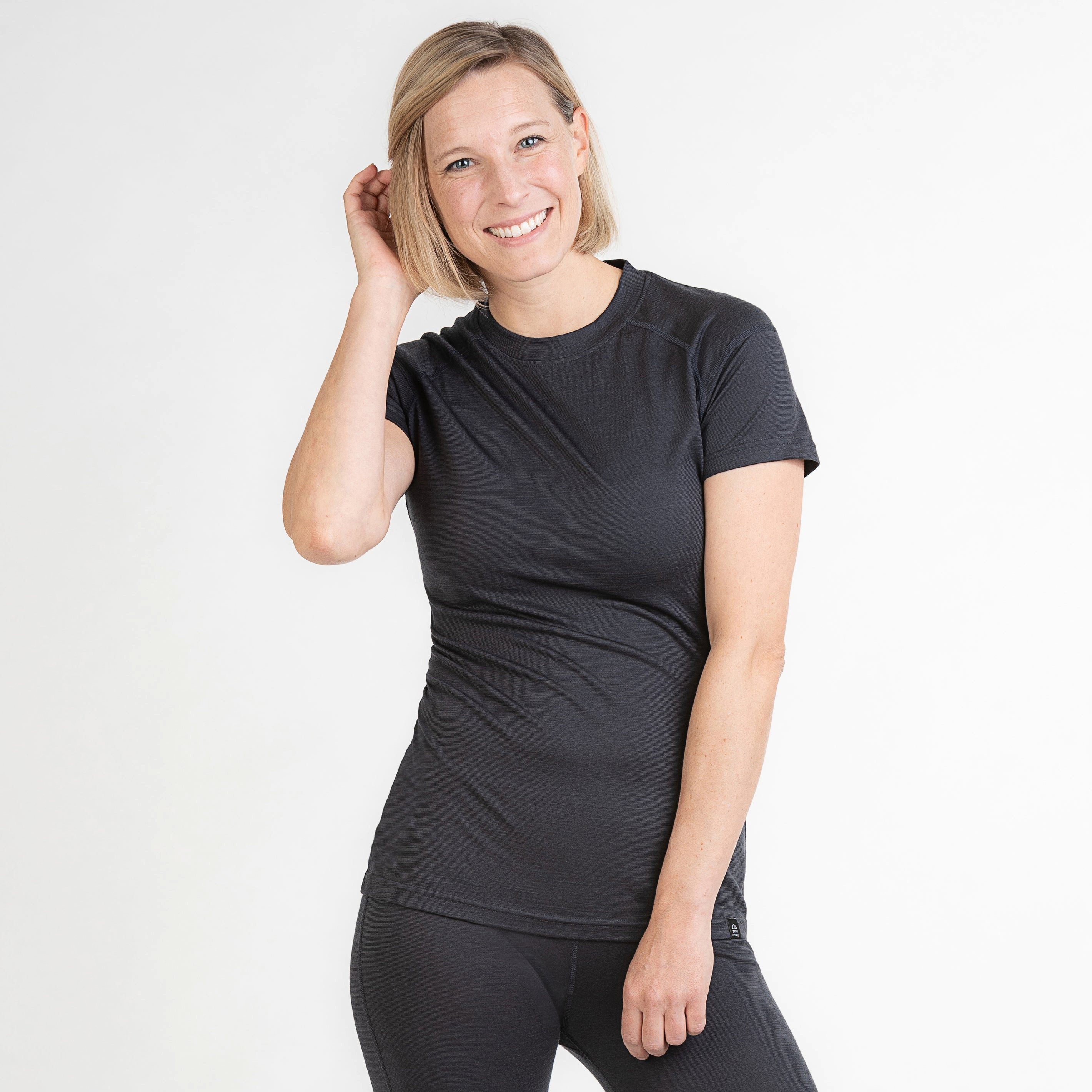 Tom Fyfe Thermounterhemd TOM FYFE Merino Activewear Kurzarm Damen Anthrazit / XL