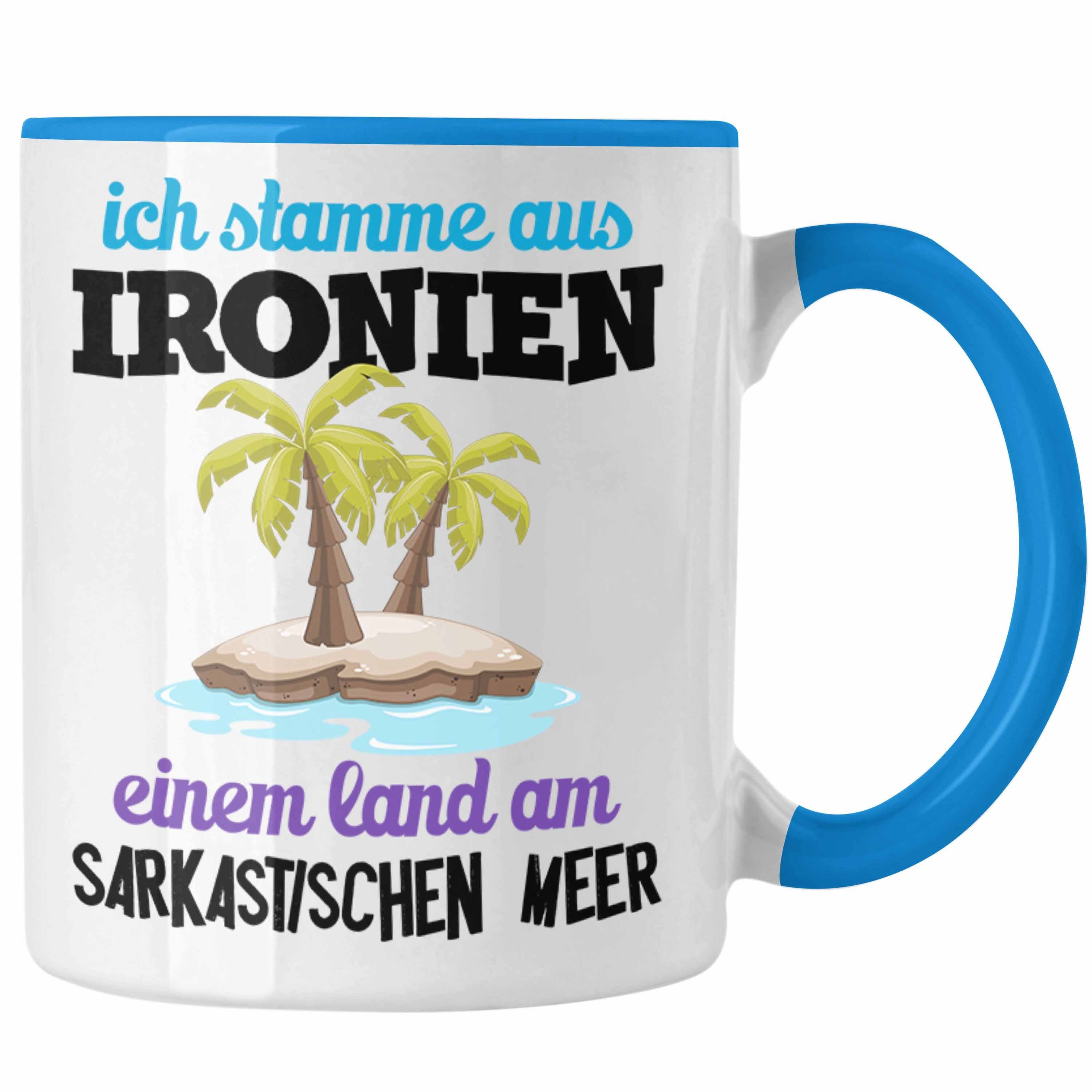 Trendation Tasse 'OHA Norddeutsche Panikattake' – Lustiger Spruch, Blau