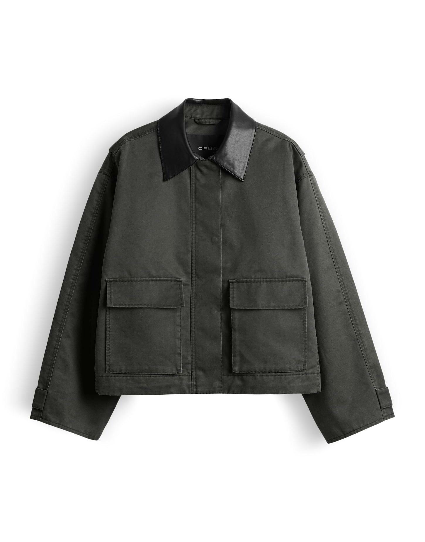 OPUS Outdoorjacke Barn Jacket aus gewachstem Baumwollmix Regular Fit Riegel an der Manschette