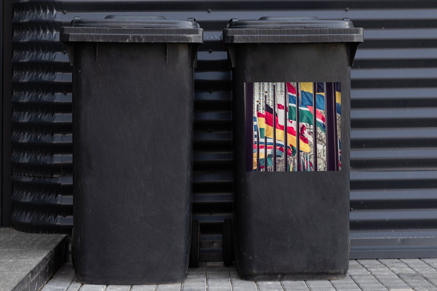 Flaggen Wandsticker Länder Mülltonne, Sticker, verschiedenen Abfalbehälter der MuchoWow St), Nationale (1 Mülleimer-aufkleber, Container,