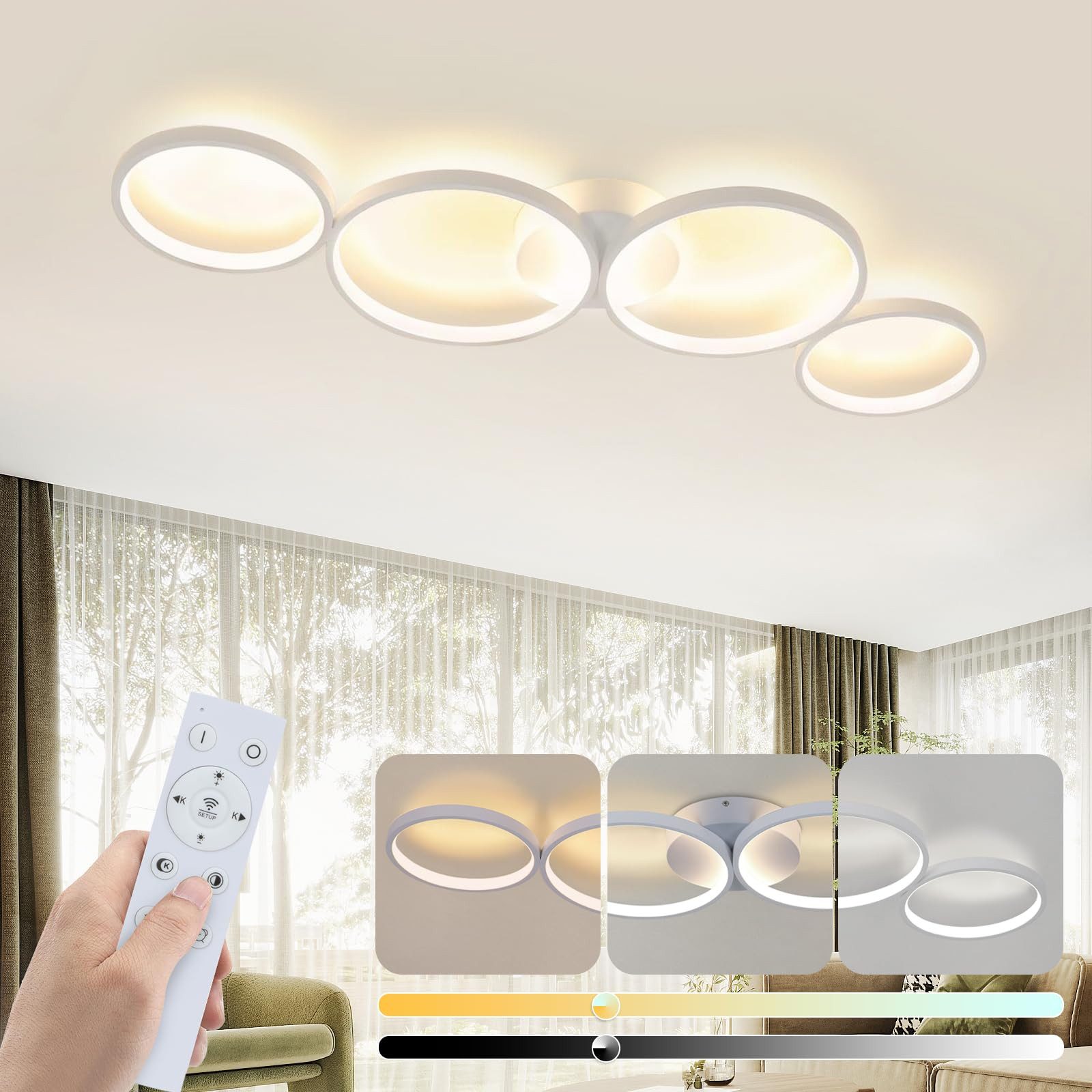 Nettlife LED Deckenleuchte Schwarz 4 Flammig günstig online kaufen