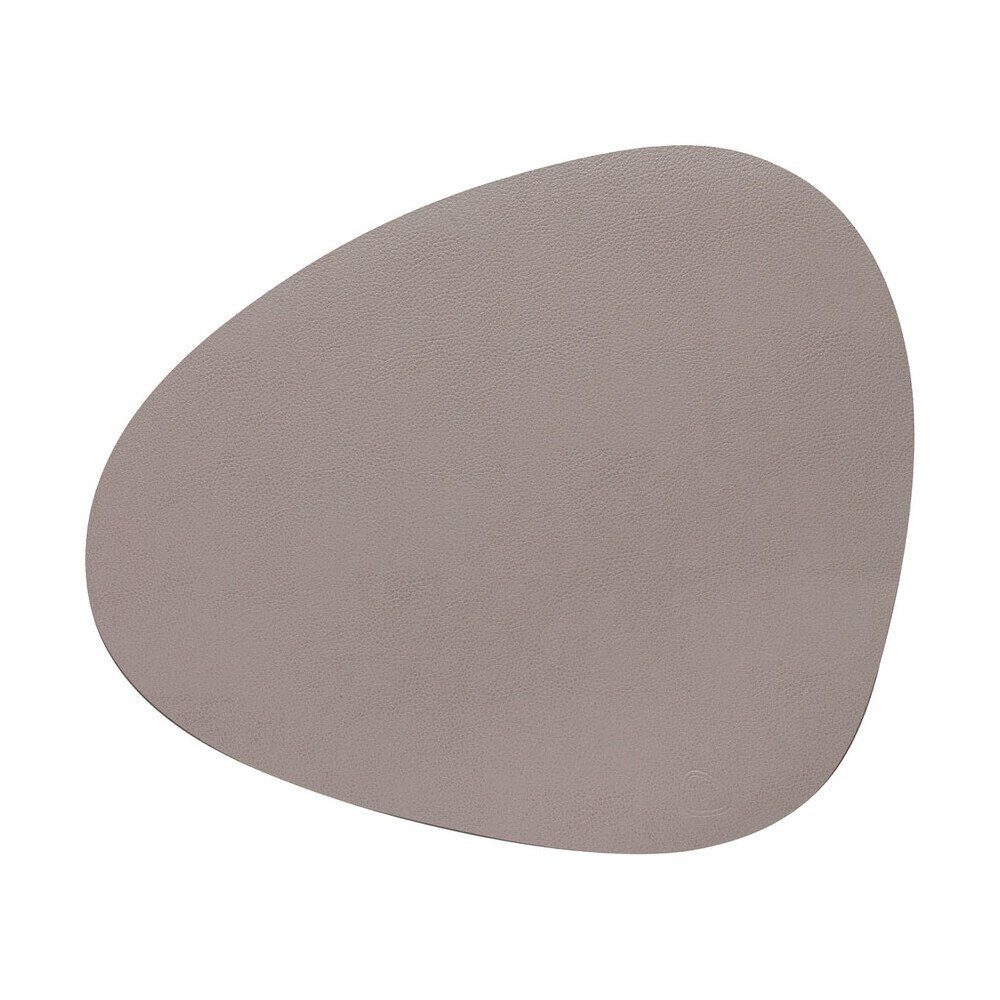 LIND DNA Platzset Tischset L 37x44 cm Curve Serene ash, (1-St), Tischset, 37,00cm, Leder, grau