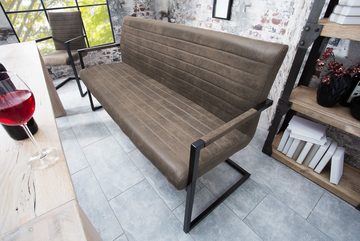 riess-ambiente Sitzbank LOFT 160cm taupe / schwarz (Einzelartikel, 1-St), Esszimmer · Microfaser · Metall · Industrial