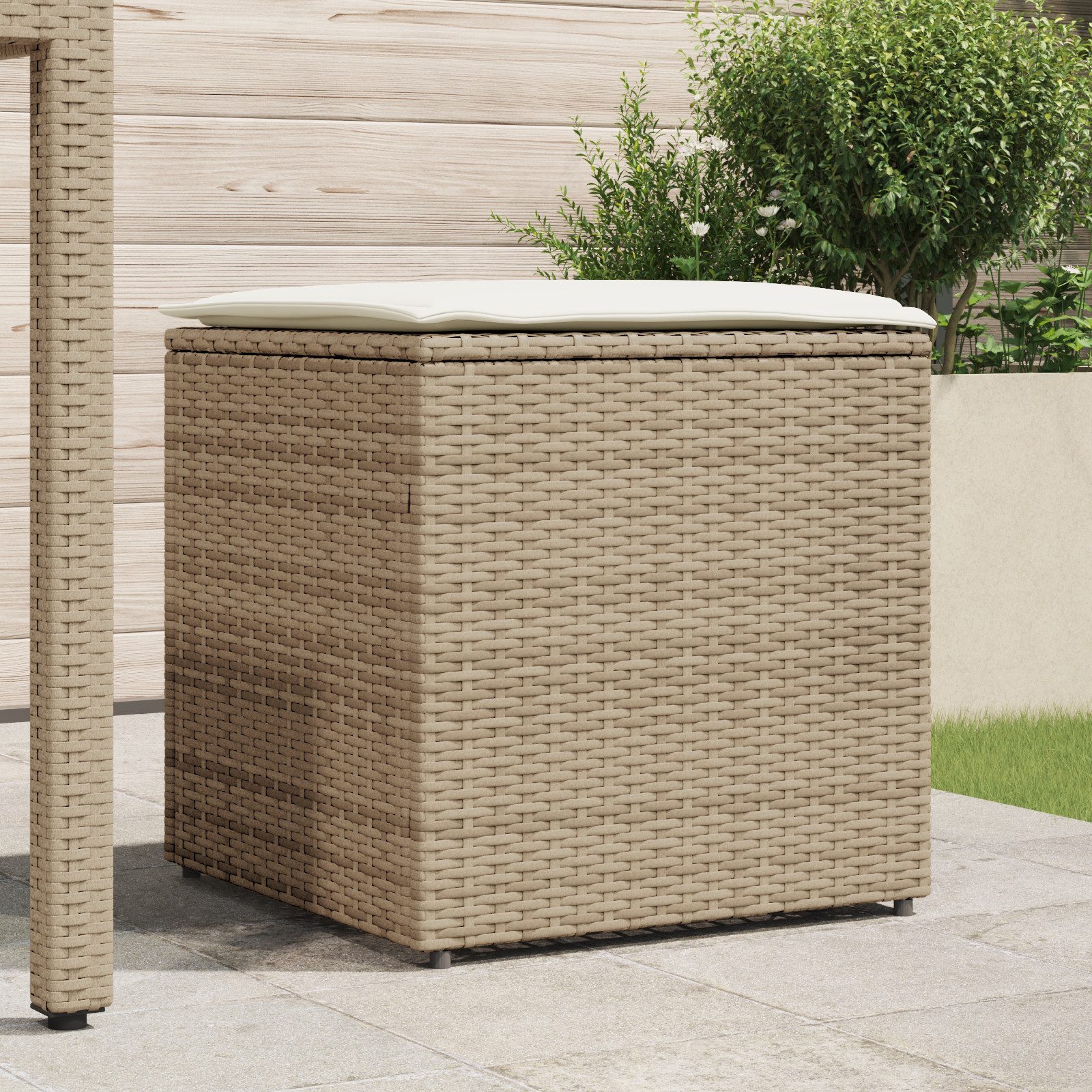 vidaXL Gartenbox Aufbewahrungskasten Beige und cremeweiß günstig online kaufen