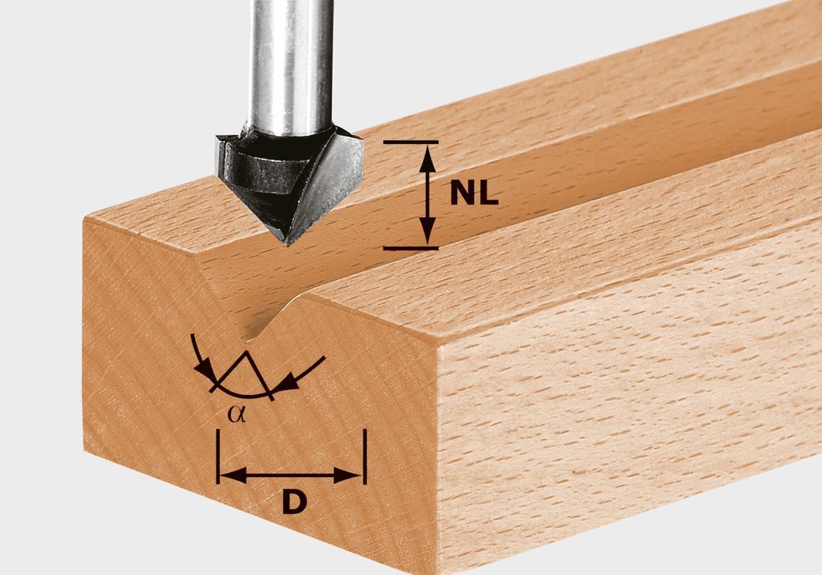 Kantenfräser Festool V-Nutfräser HS S8 D11/9,5/60°