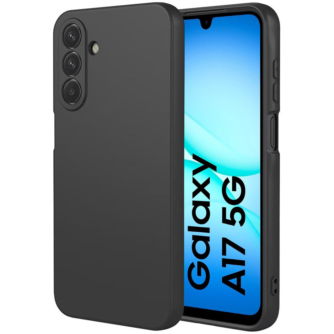 CoolGadget Handyhülle Handy Schutzhülle für Samsung Galaxy A17 5G matt schwarz, Silikon TPU Hülle Schutz Tasche Cover schlicht Slim Case
